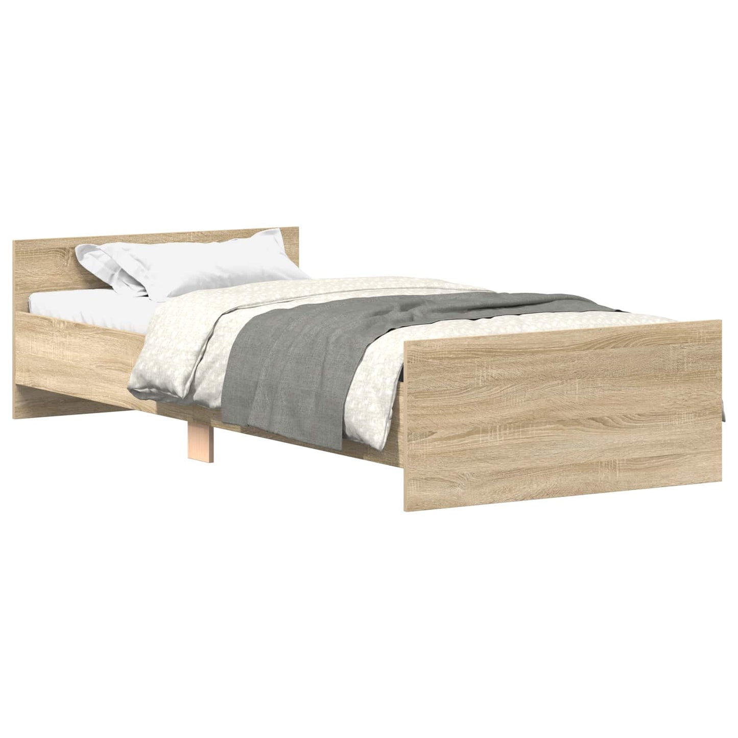 Bedframe met hoofdeinde Sonoma Eiken Bewerkt hout