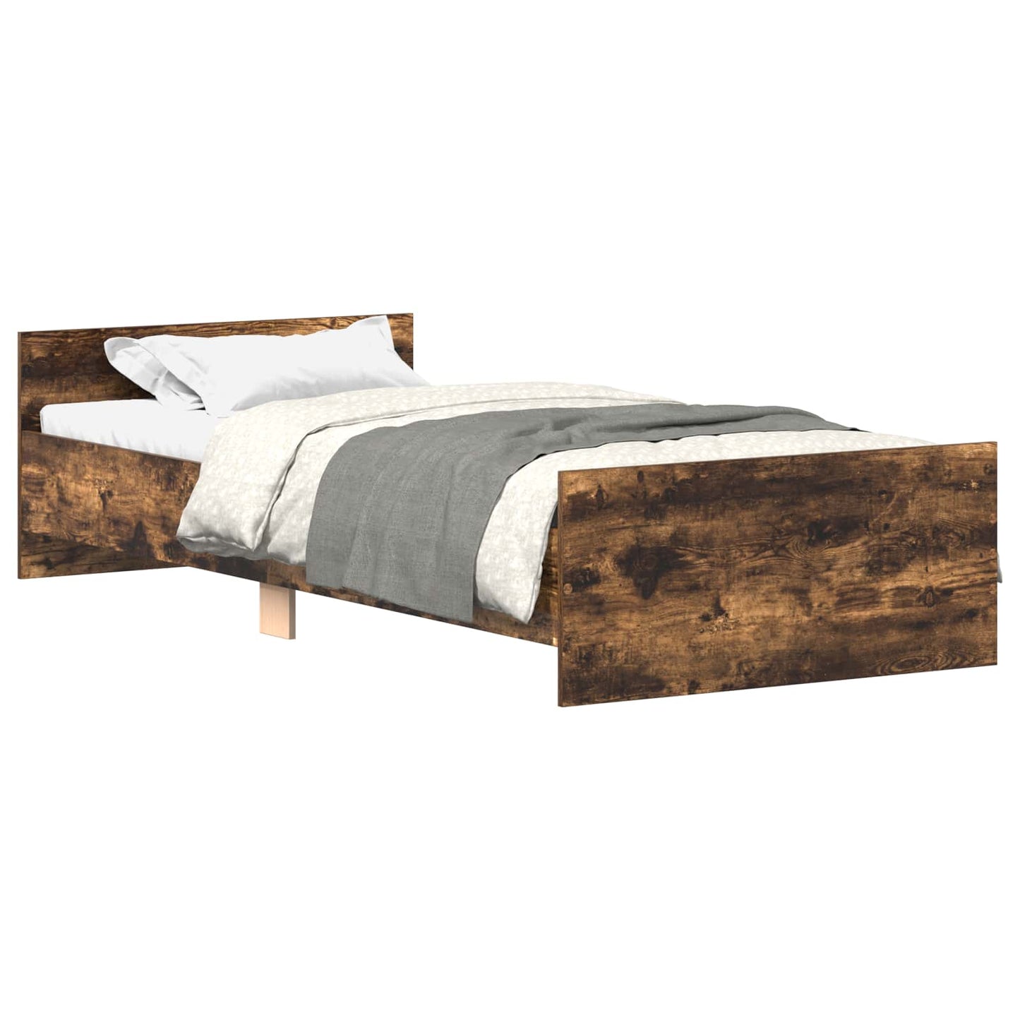 Bedframe met hoofdeinde Gerookt eiken Bewerkt hout