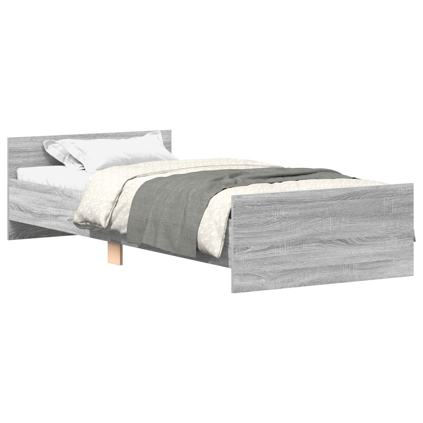 Bedframe met hoofdeinde Grijs Sonoma Bewerkt hout