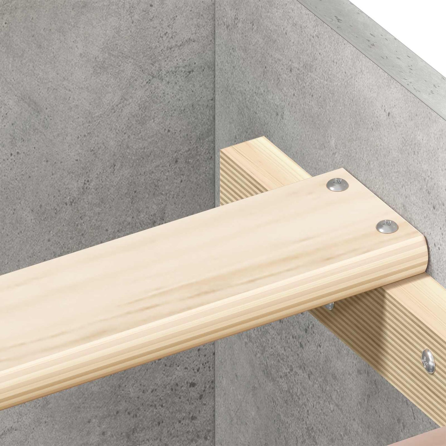 Bedframe met hoofdeinde Betongrijs Bewerkt hout