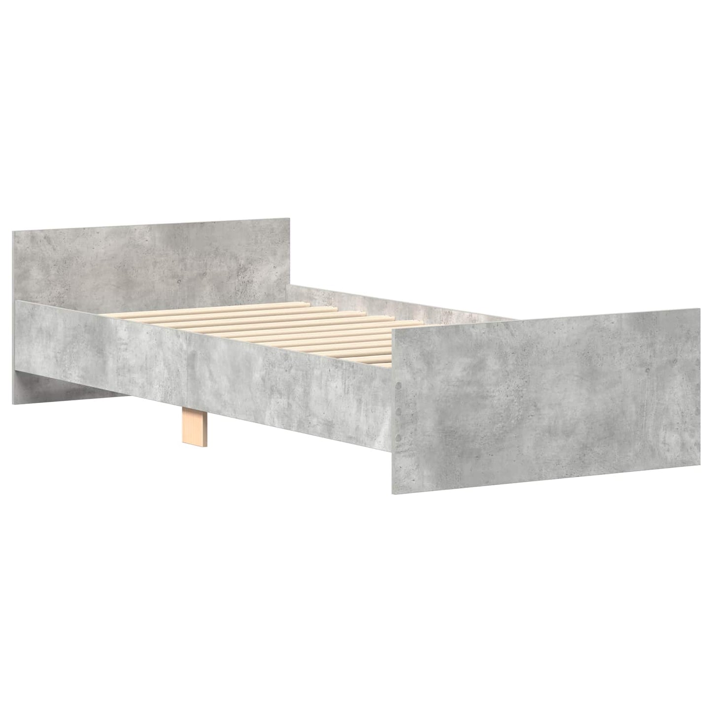 Bedframe met hoofdeinde Betongrijs Bewerkt hout