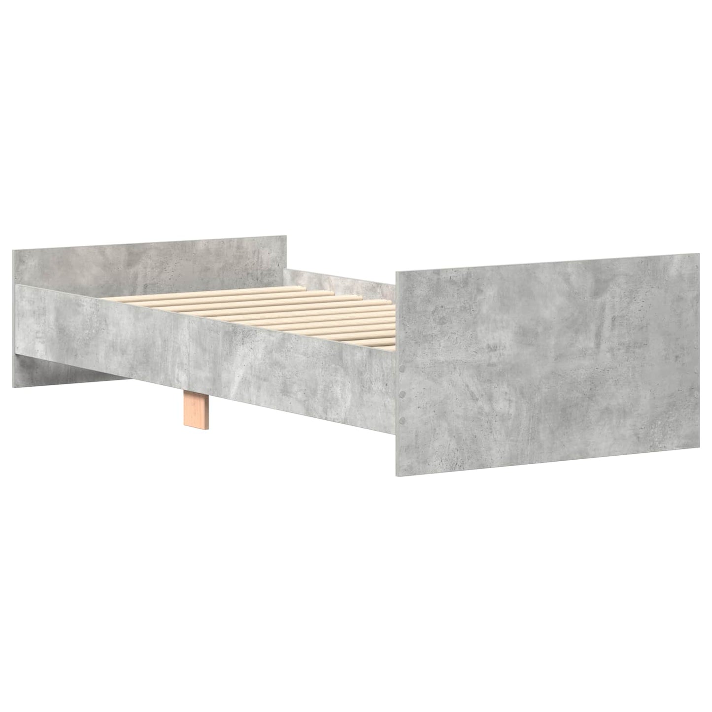 Bedframe met hoofdeinde Betongrijs Bewerkt hout