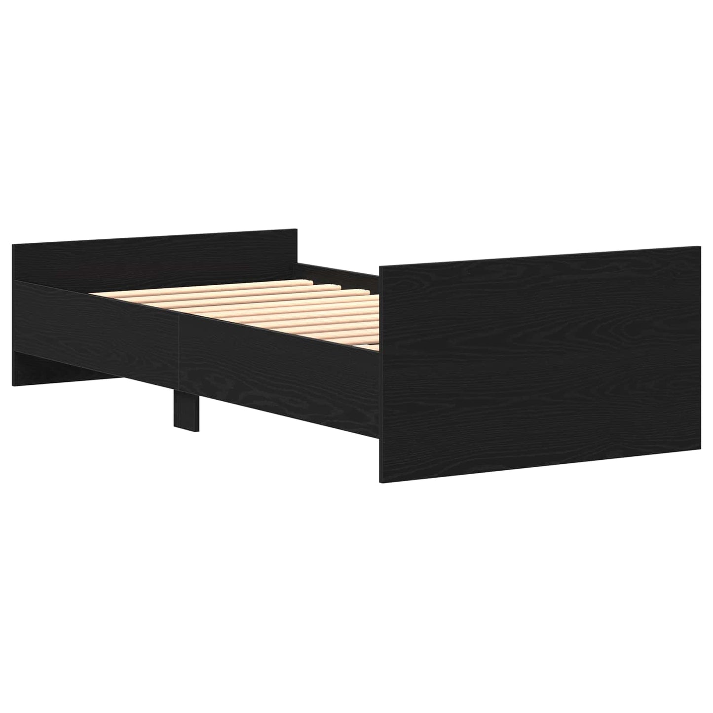 Bedframe met hoofdeinde Zwart eiken Bewerkt hout