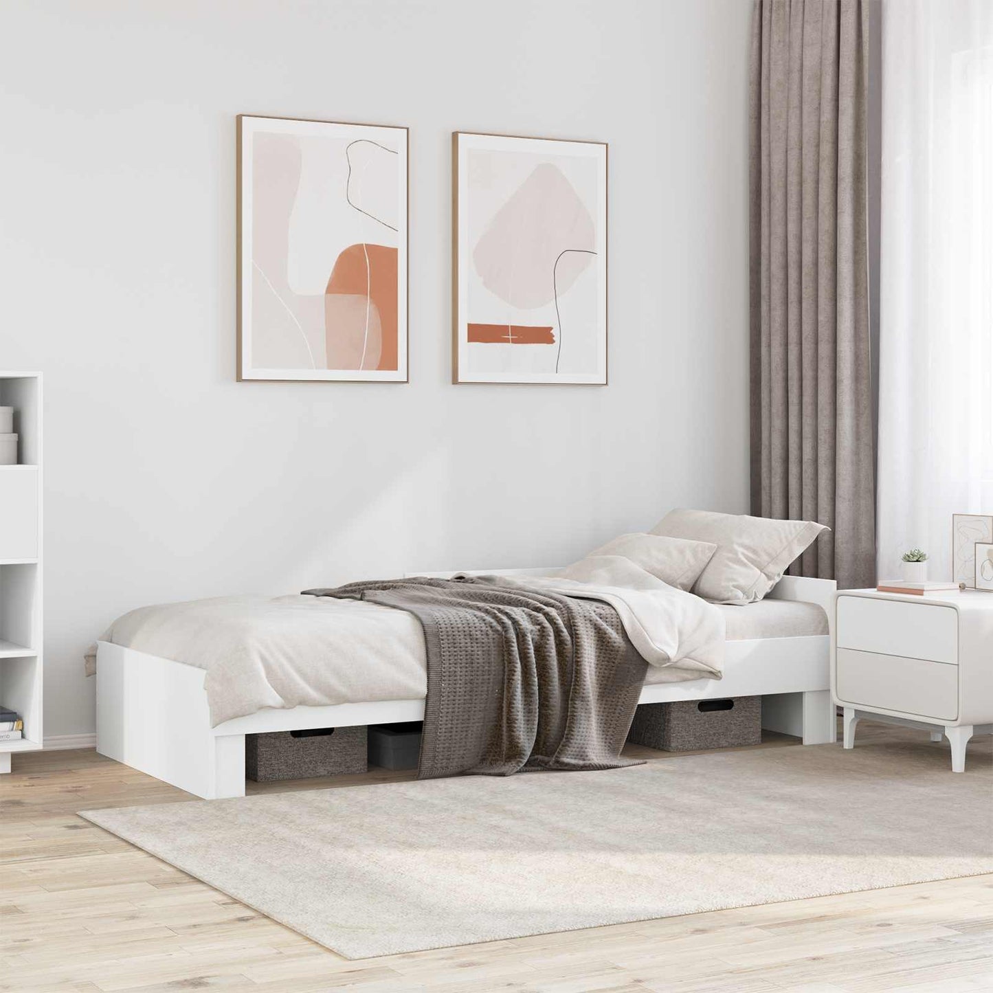 Bedframe met Hoofdeinde Wit 80 x 200 cm Bewerkt hout is nu te koop bij PeponiXL, paradijselijk wonen!