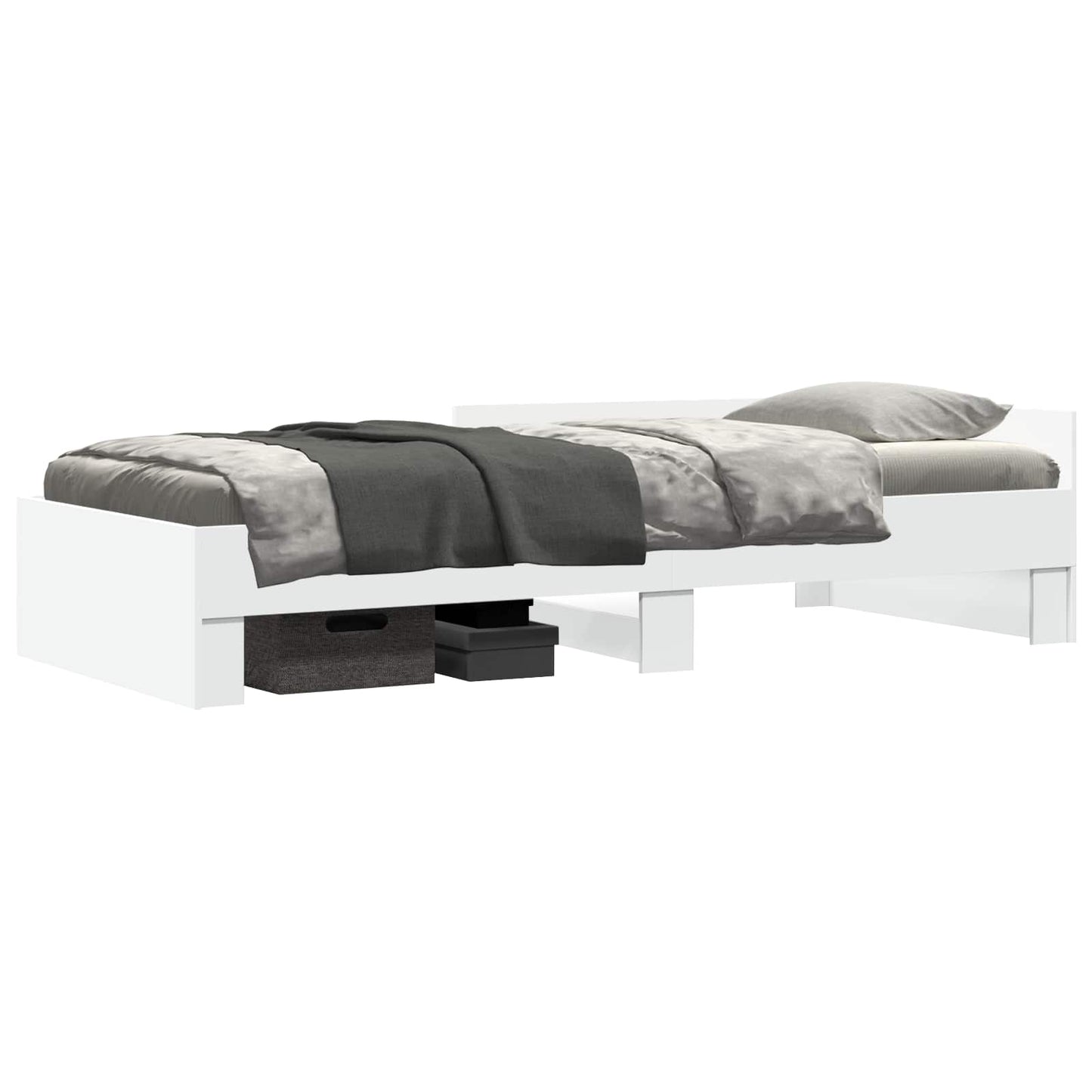 Bedframe met Hoofdeinde Wit 80 x 200 cm Bewerkt hout is nu te koop bij PeponiXL, paradijselijk wonen!