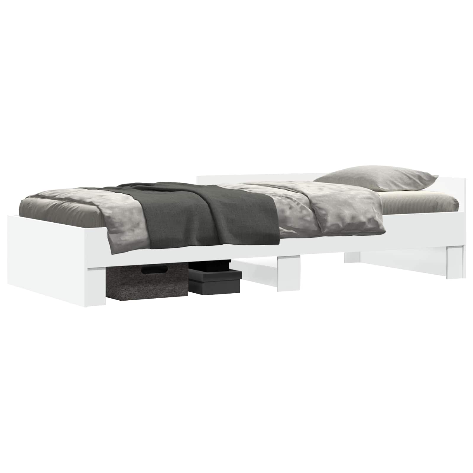 Bedframe met Hoofdeinde Wit 80 x 200 cm Bewerkt hout is nu te koop bij PeponiXL, paradijselijk wonen!