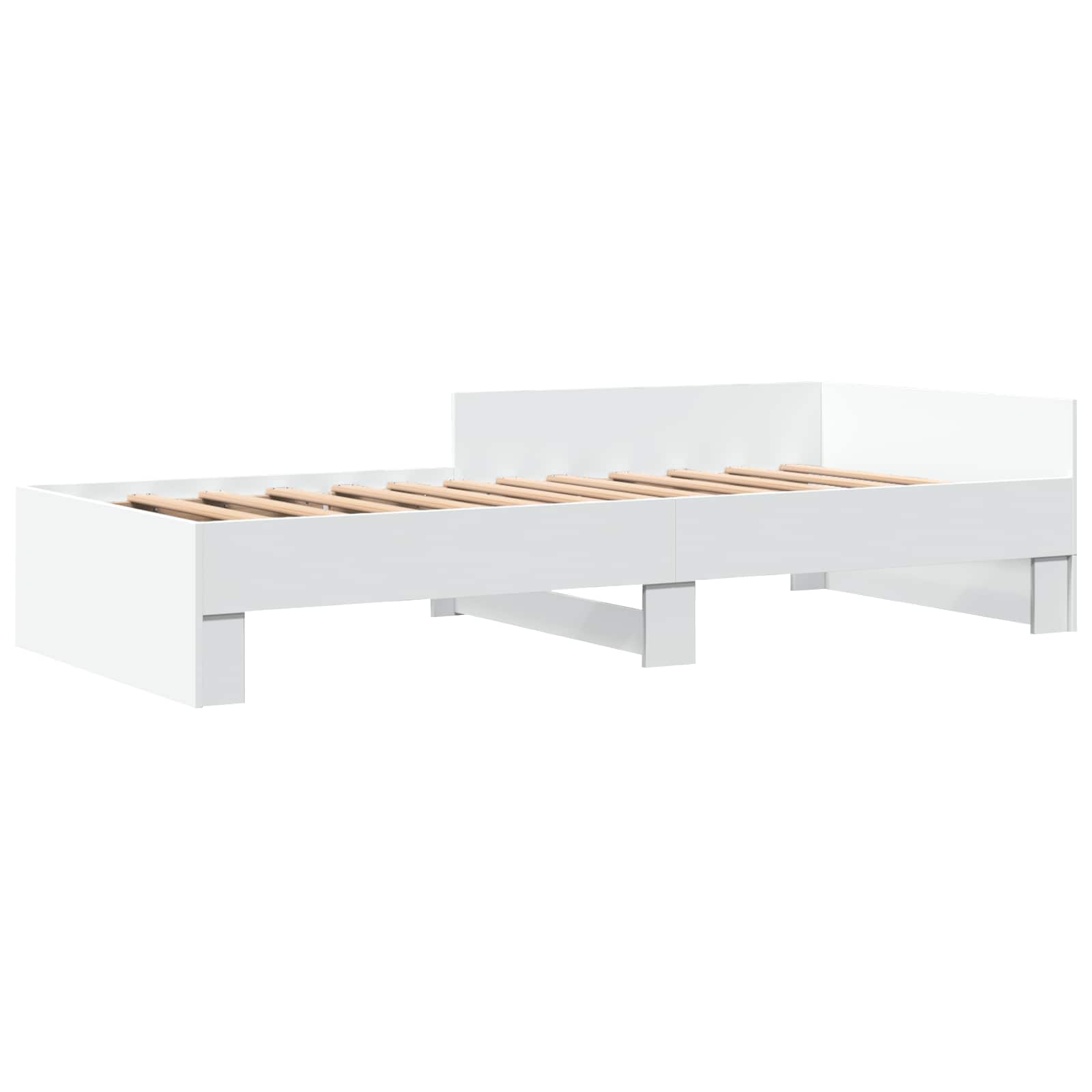 Bedframe met Hoofdeinde Wit 80 x 200 cm Bewerkt hout is nu te koop bij PeponiXL, paradijselijk wonen!