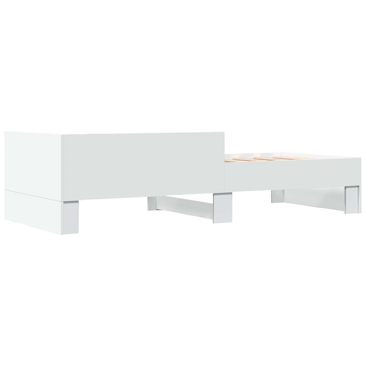Bedframe met Hoofdeinde Wit 80 x 200 cm Bewerkt hout is nu te koop bij PeponiXL, paradijselijk wonen!