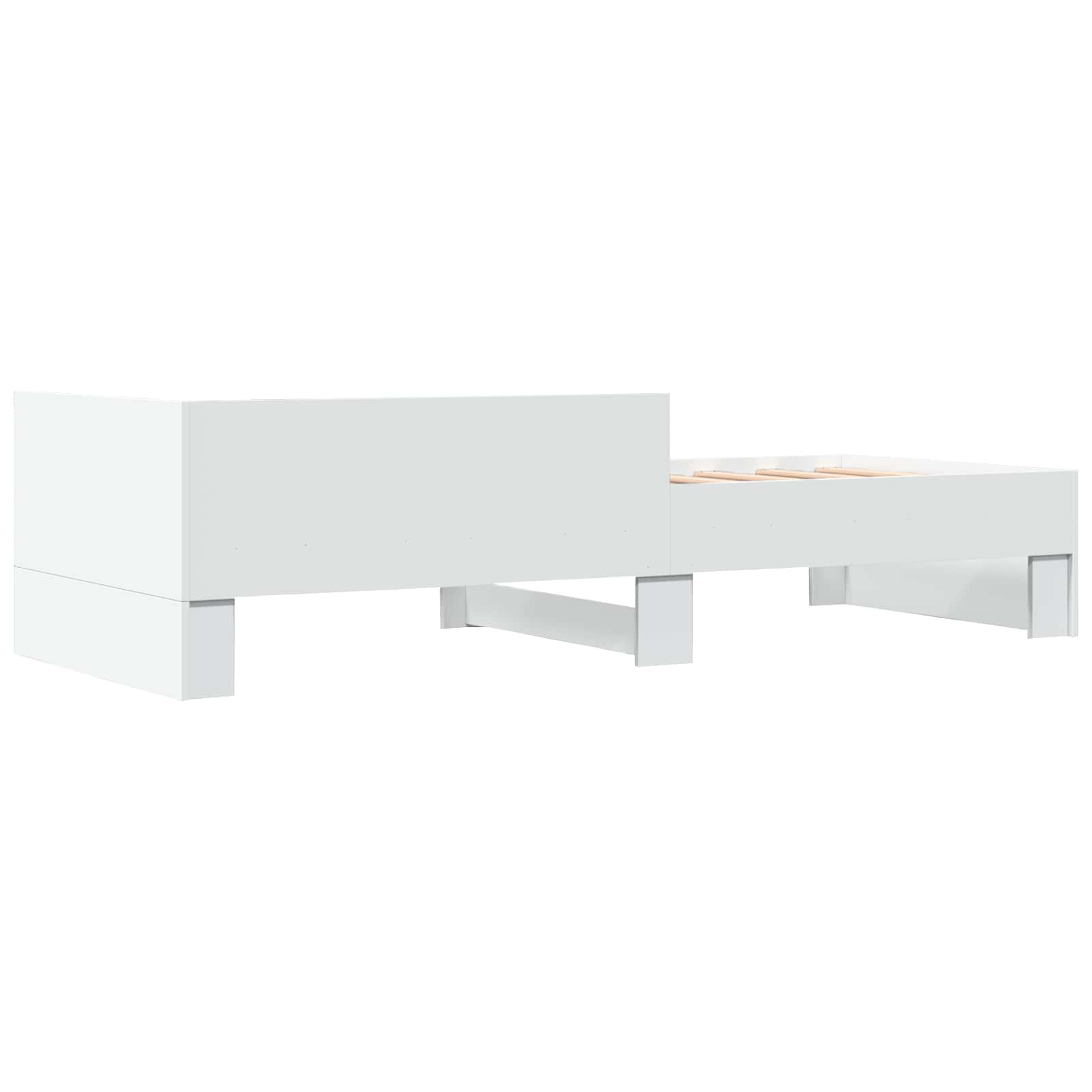 Bedframe met Hoofdeinde Wit 80 x 200 cm Bewerkt hout is nu te koop bij PeponiXL, paradijselijk wonen!
