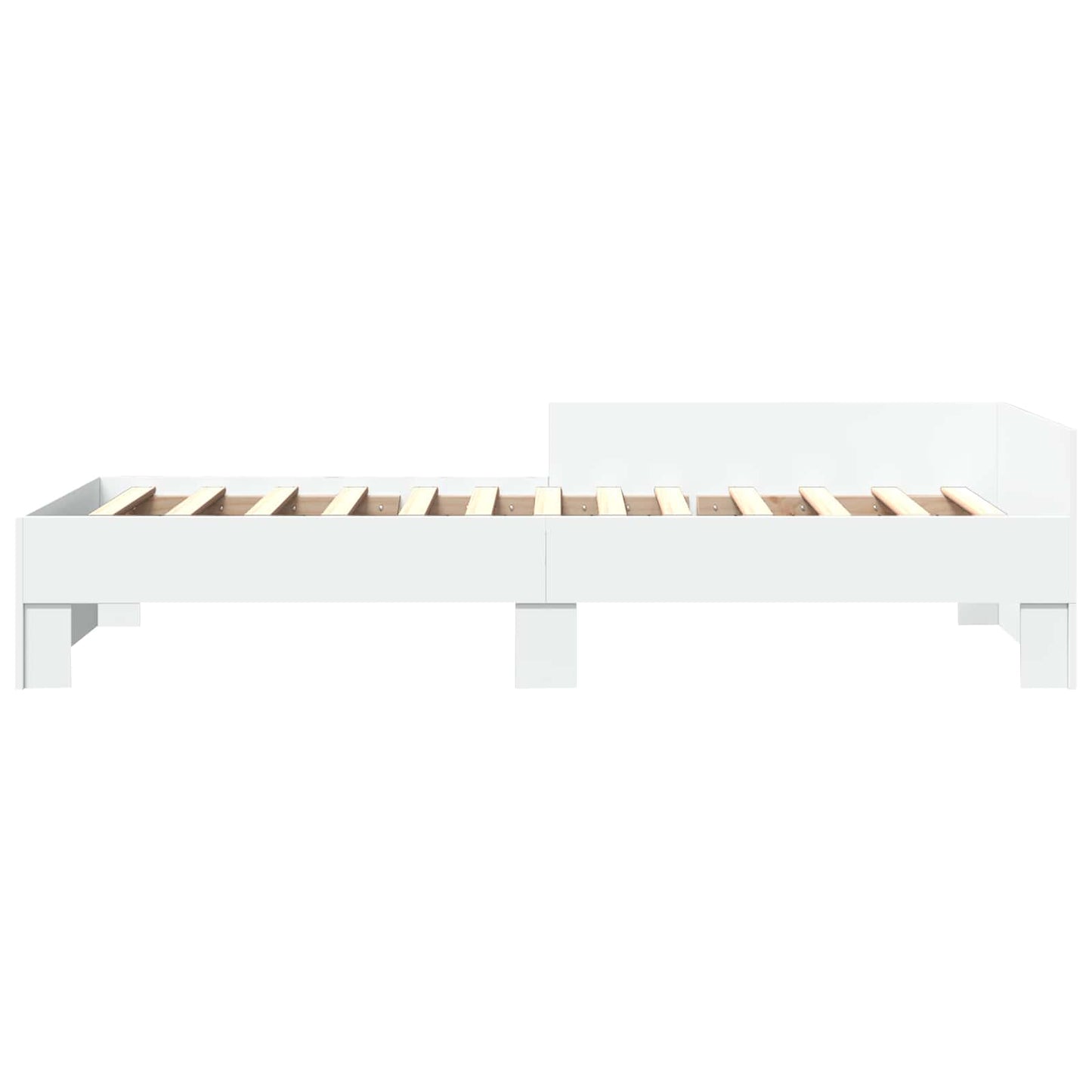 Bedframe met Hoofdeinde Wit 80 x 200 cm Bewerkt hout is nu te koop bij PeponiXL, paradijselijk wonen!