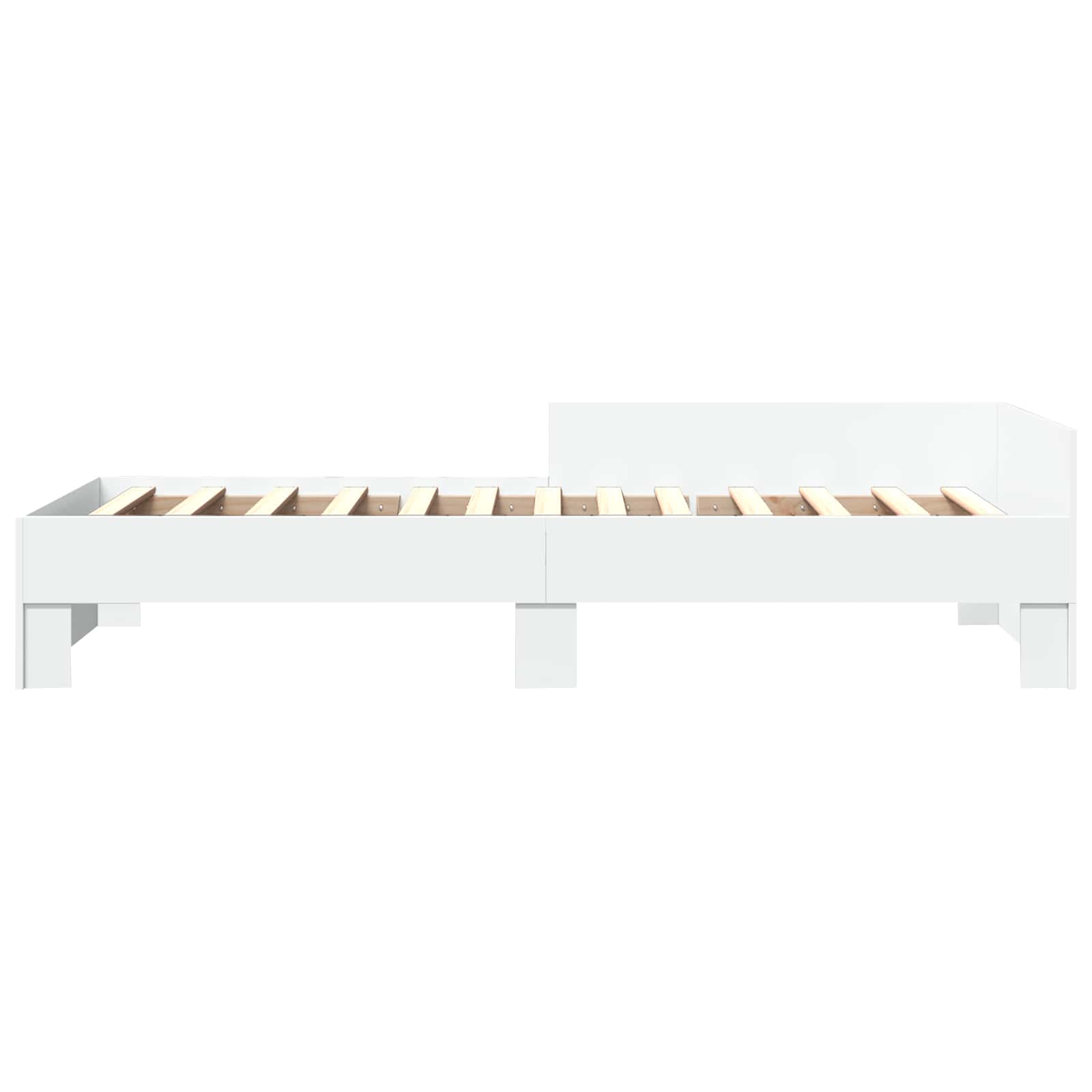 Bedframe met Hoofdeinde Wit 80 x 200 cm Bewerkt hout is nu te koop bij PeponiXL, paradijselijk wonen!