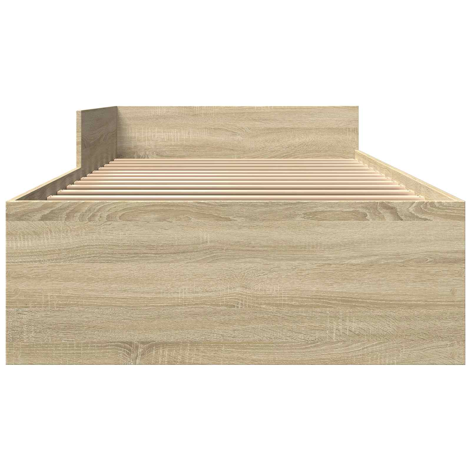 Bedframe met Hoofdeinde Sonoma Eiken 80 x 200 cm Bewerkt hout is nu te koop bij PeponiXL, paradijselijk wonen!