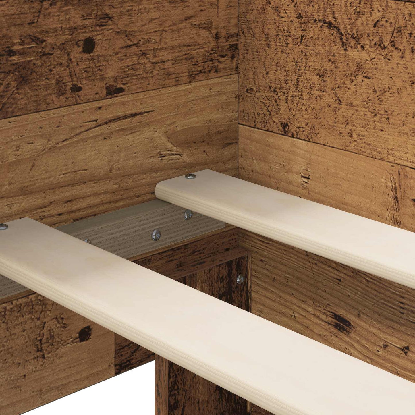 Bedframe met Hoofdeinde Oud hout 80 x 200 cm Bewerkt hout is nu te koop bij PeponiXL, paradijselijk wonen!
