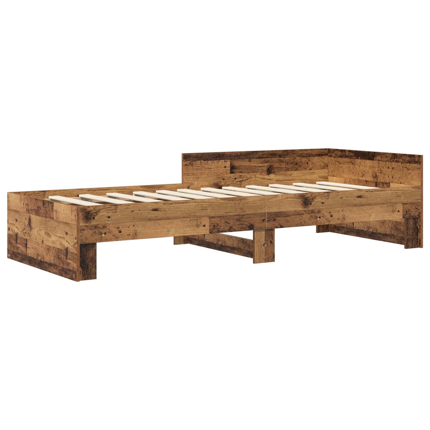 Bedframe met Hoofdeinde Oud hout 80 x 200 cm Bewerkt hout is nu te koop bij PeponiXL, paradijselijk wonen!