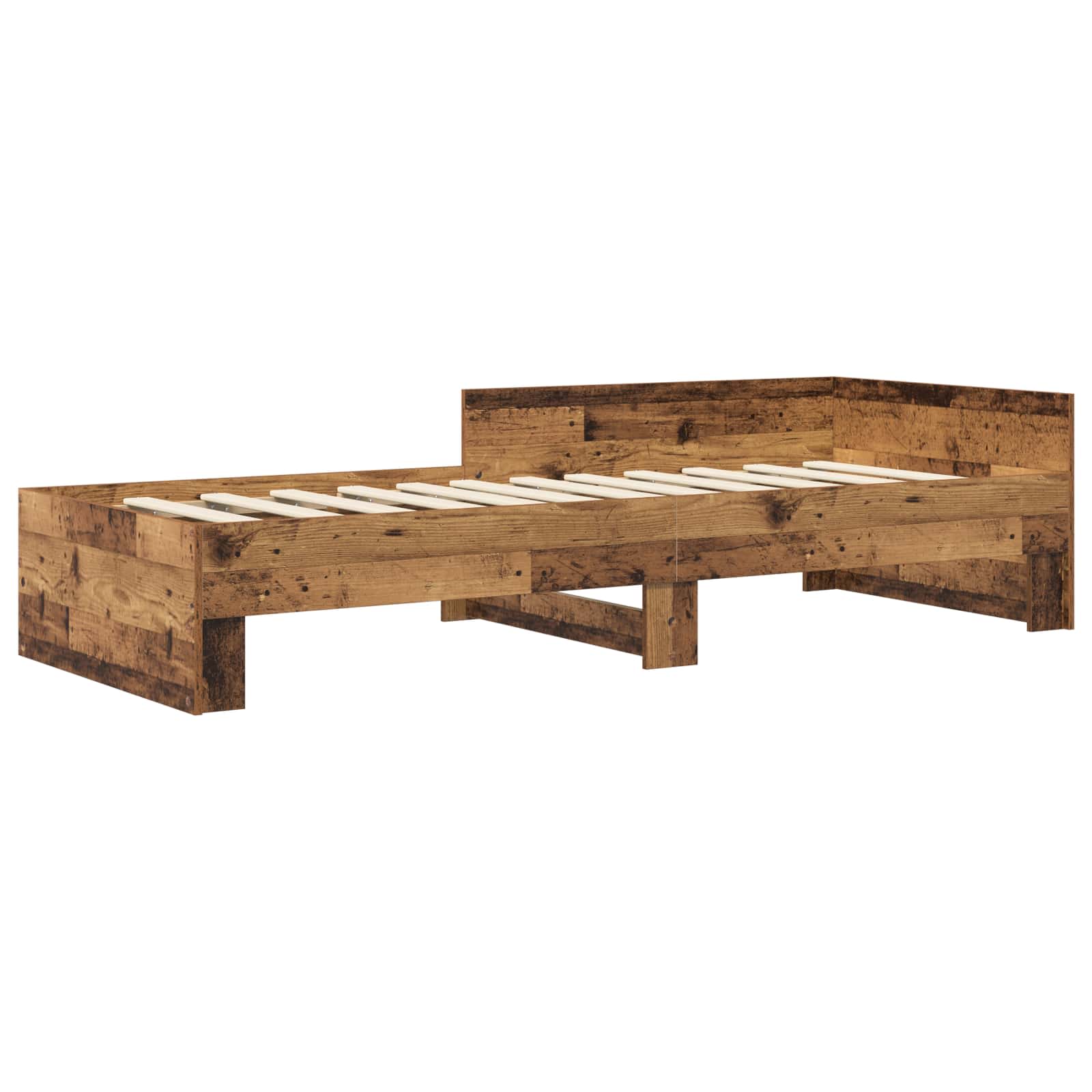 Bedframe met Hoofdeinde Oud hout 80 x 200 cm Bewerkt hout is nu te koop bij PeponiXL, paradijselijk wonen!