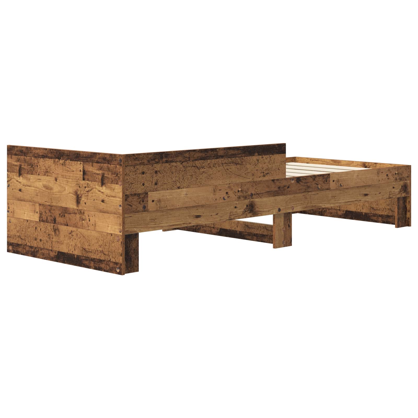 Bedframe met Hoofdeinde Oud hout 80 x 200 cm Bewerkt hout is nu te koop bij PeponiXL, paradijselijk wonen!