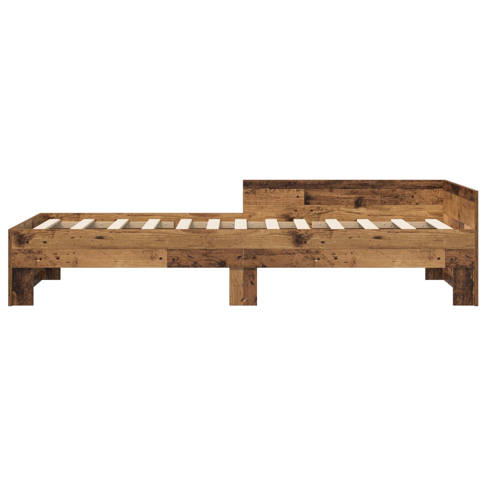 Bedframe met Hoofdeinde Oud hout 80 x 200 cm Bewerkt hout is nu te koop bij PeponiXL, paradijselijk wonen!