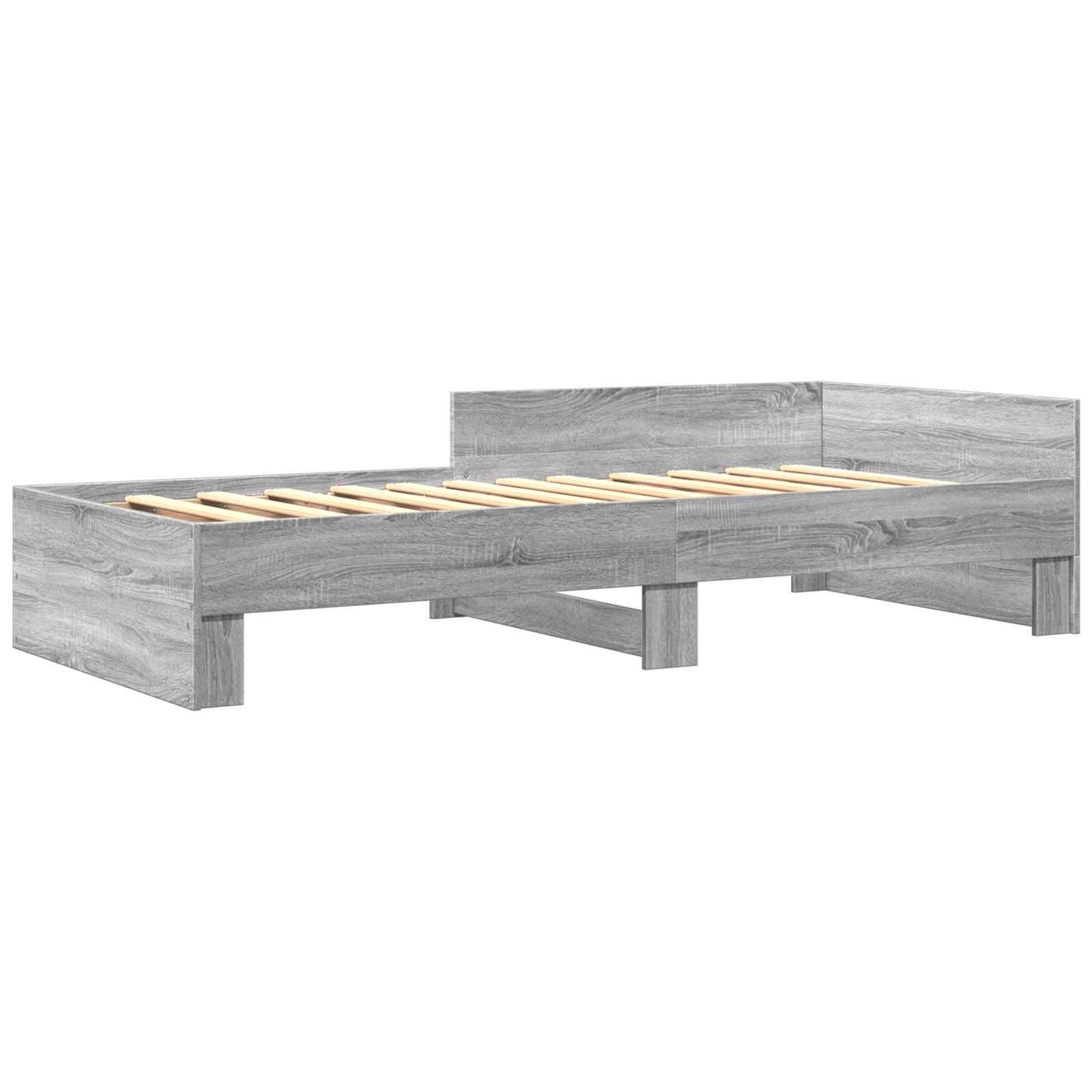 Bedframe met Hoofdeinde Grijs Sonoma 80 x 200 cm Bewerkt hout is nu te koop bij PeponiXL, paradijselijk wonen!