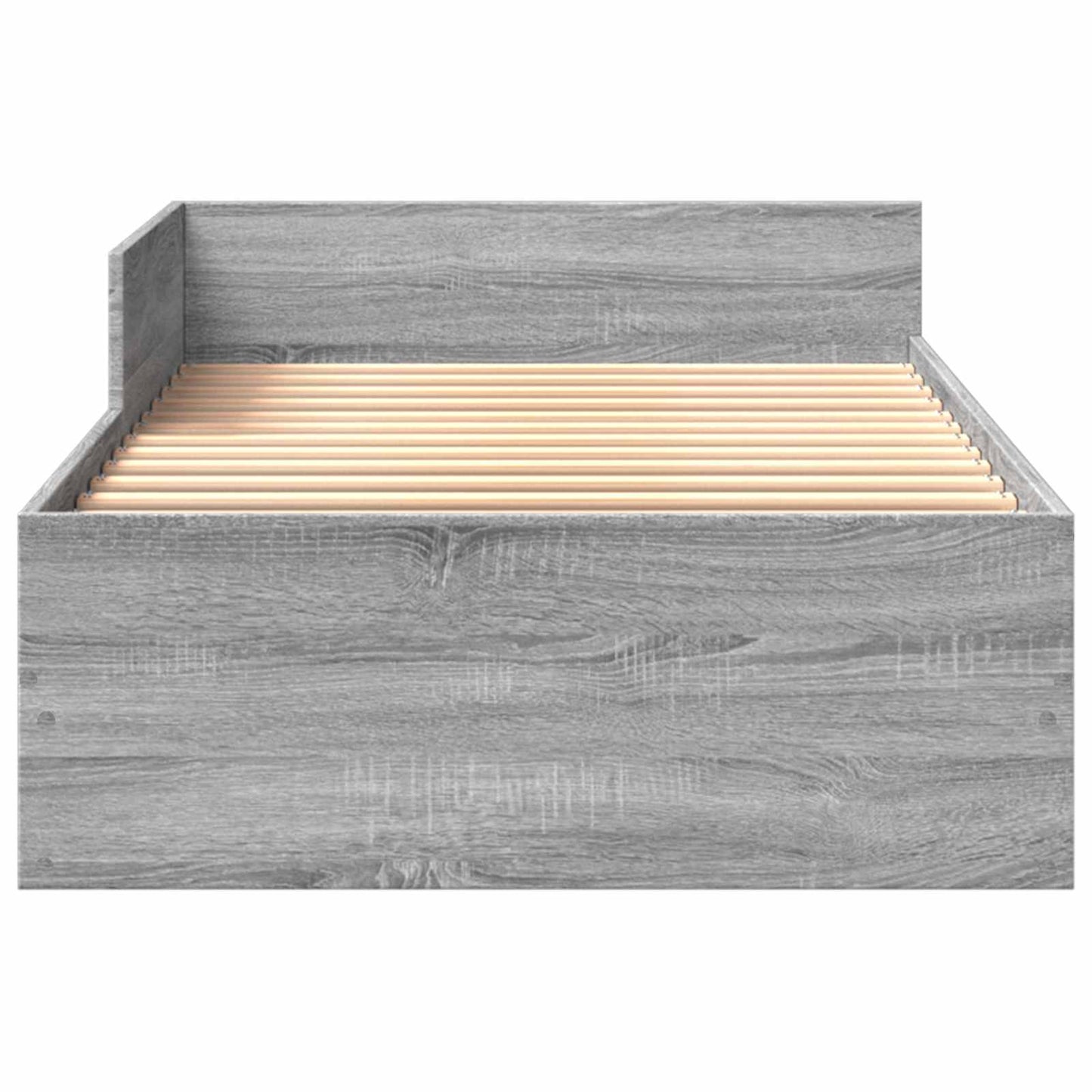 Bedframe met Hoofdeinde Grijs Sonoma 80 x 200 cm Bewerkt hout is nu te koop bij PeponiXL, paradijselijk wonen!
