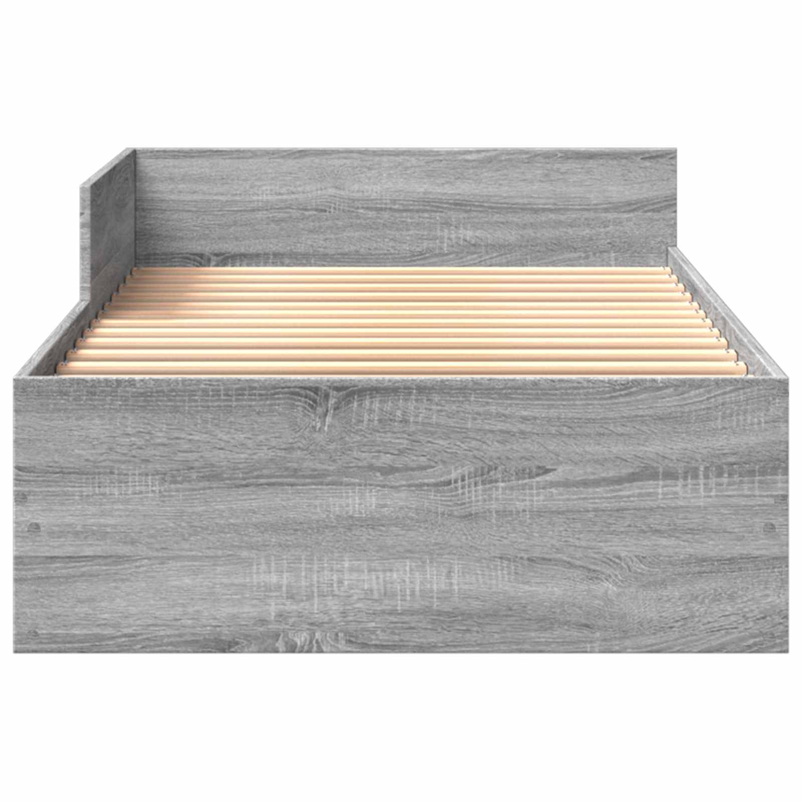 Bedframe met Hoofdeinde Grijs Sonoma 80 x 200 cm Bewerkt hout is nu te koop bij PeponiXL, paradijselijk wonen!