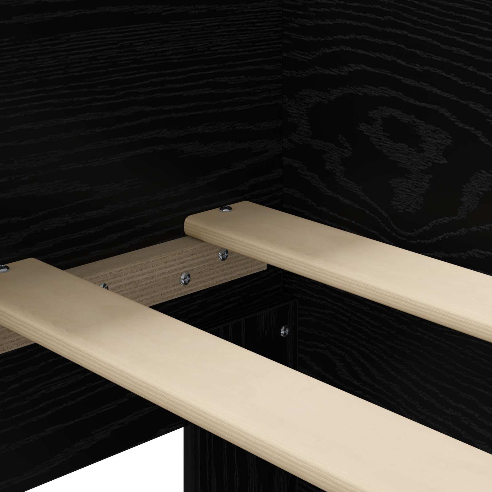 Bedframe met Hoofdeinde Zwart eiken 80 x 200 cm Bewerkt hout is nu te koop bij PeponiXL, paradijselijk wonen!