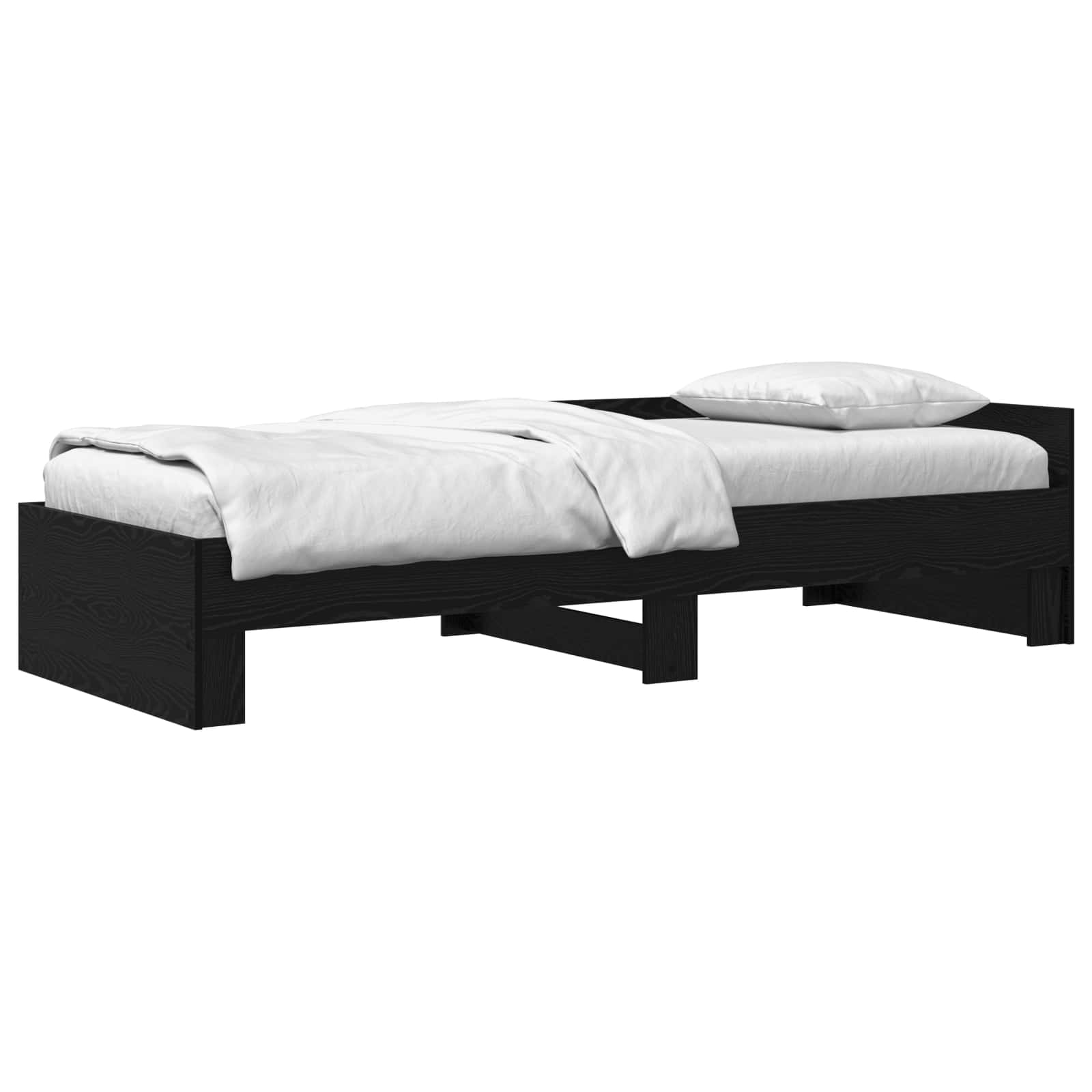 Bedframe met Hoofdeinde Zwart eiken 80 x 200 cm Bewerkt hout is nu te koop bij PeponiXL, paradijselijk wonen!