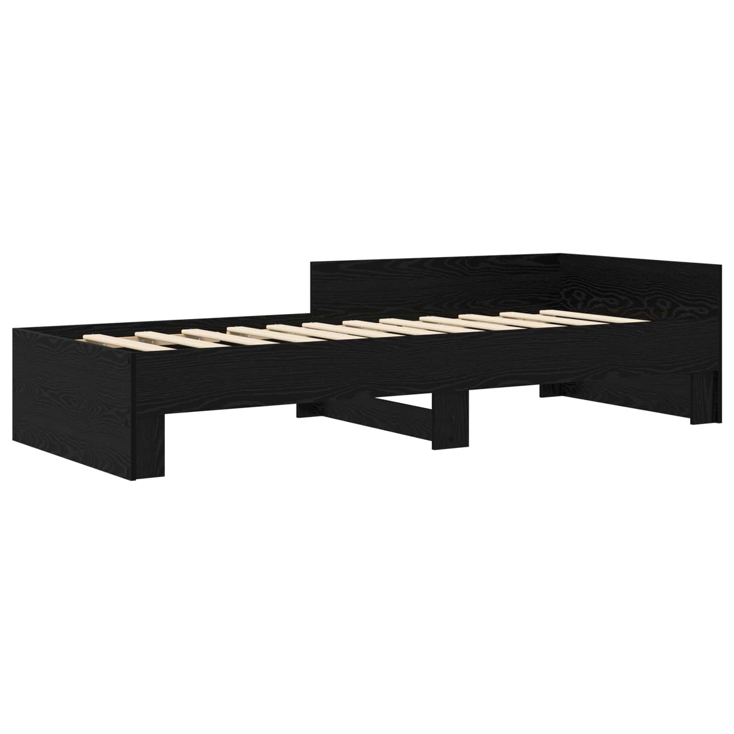 Bedframe met Hoofdeinde Zwart eiken 80 x 200 cm Bewerkt hout is nu te koop bij PeponiXL, paradijselijk wonen!