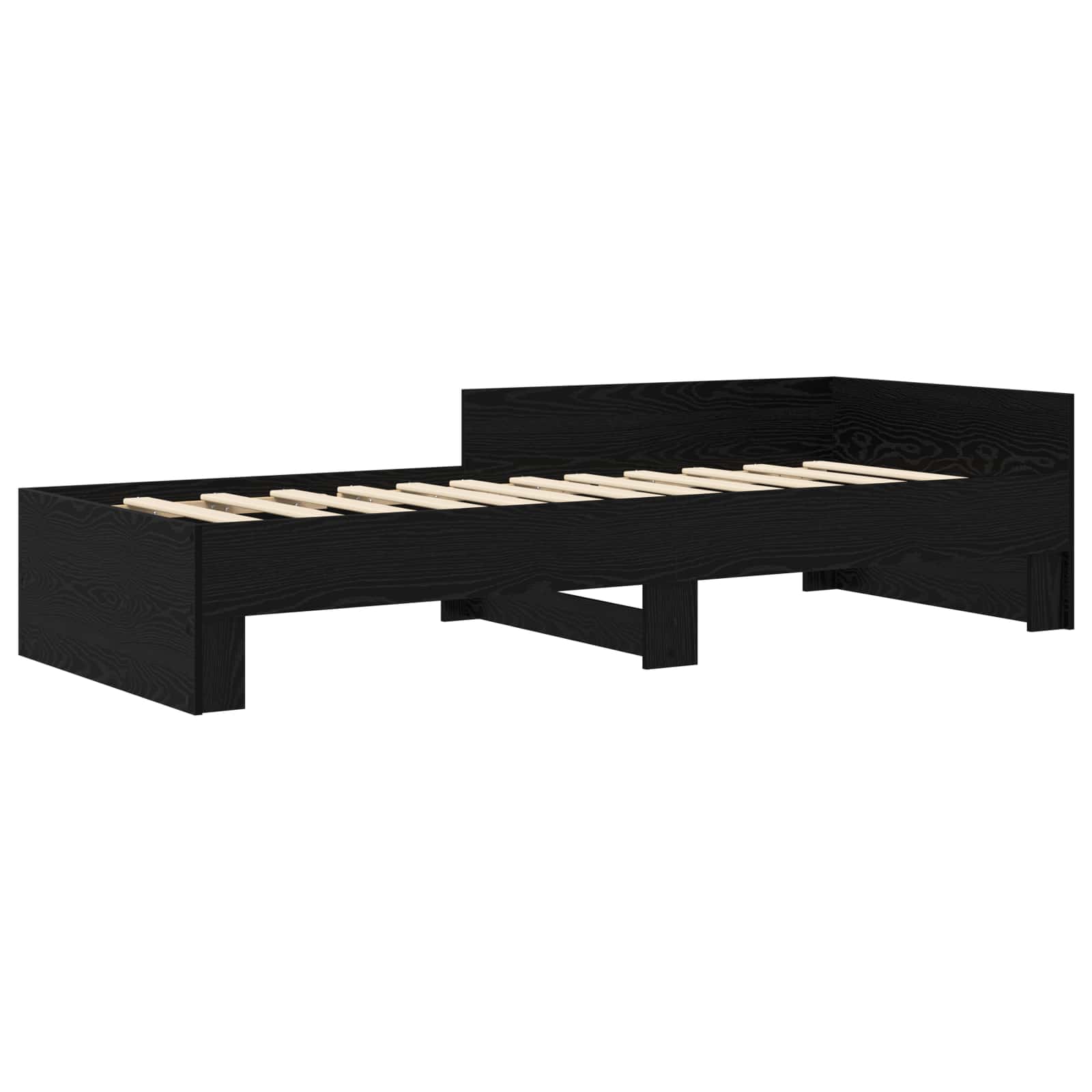 Bedframe met Hoofdeinde Zwart eiken 80 x 200 cm Bewerkt hout is nu te koop bij PeponiXL, paradijselijk wonen!