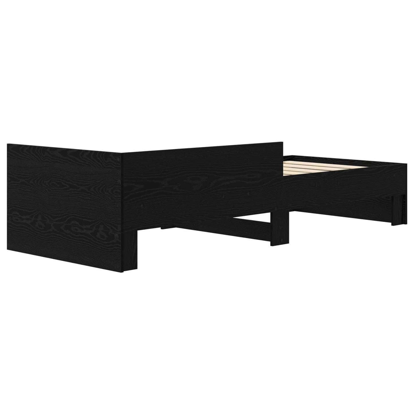 Bedframe met Hoofdeinde Zwart eiken 80 x 200 cm Bewerkt hout is nu te koop bij PeponiXL, paradijselijk wonen!