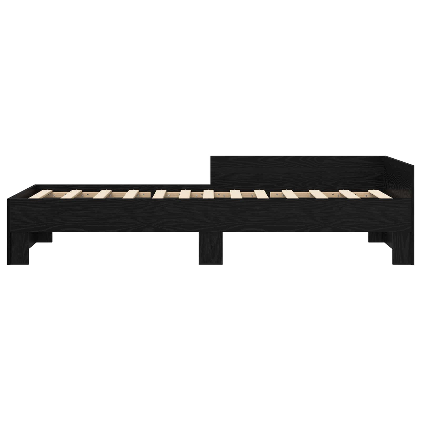 Bedframe met Hoofdeinde Zwart eiken 80 x 200 cm Bewerkt hout is nu te koop bij PeponiXL, paradijselijk wonen!