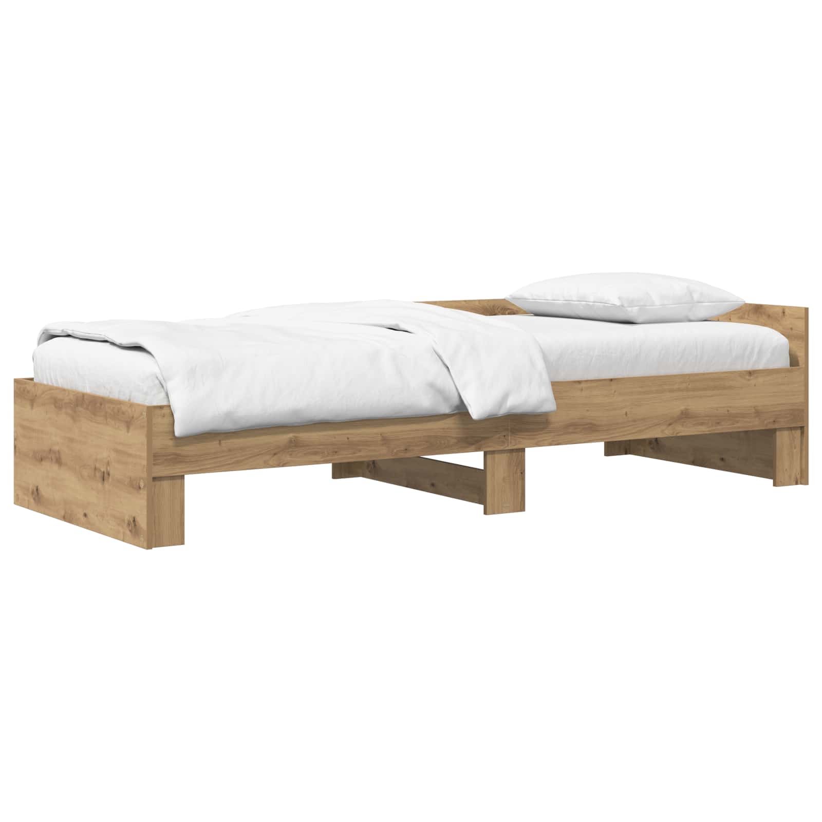 Bedframe met Hoofdeinde Artisanaal eiken 80 x 200 cm is nu te koop bij PeponiXL, paradijselijk wonen!