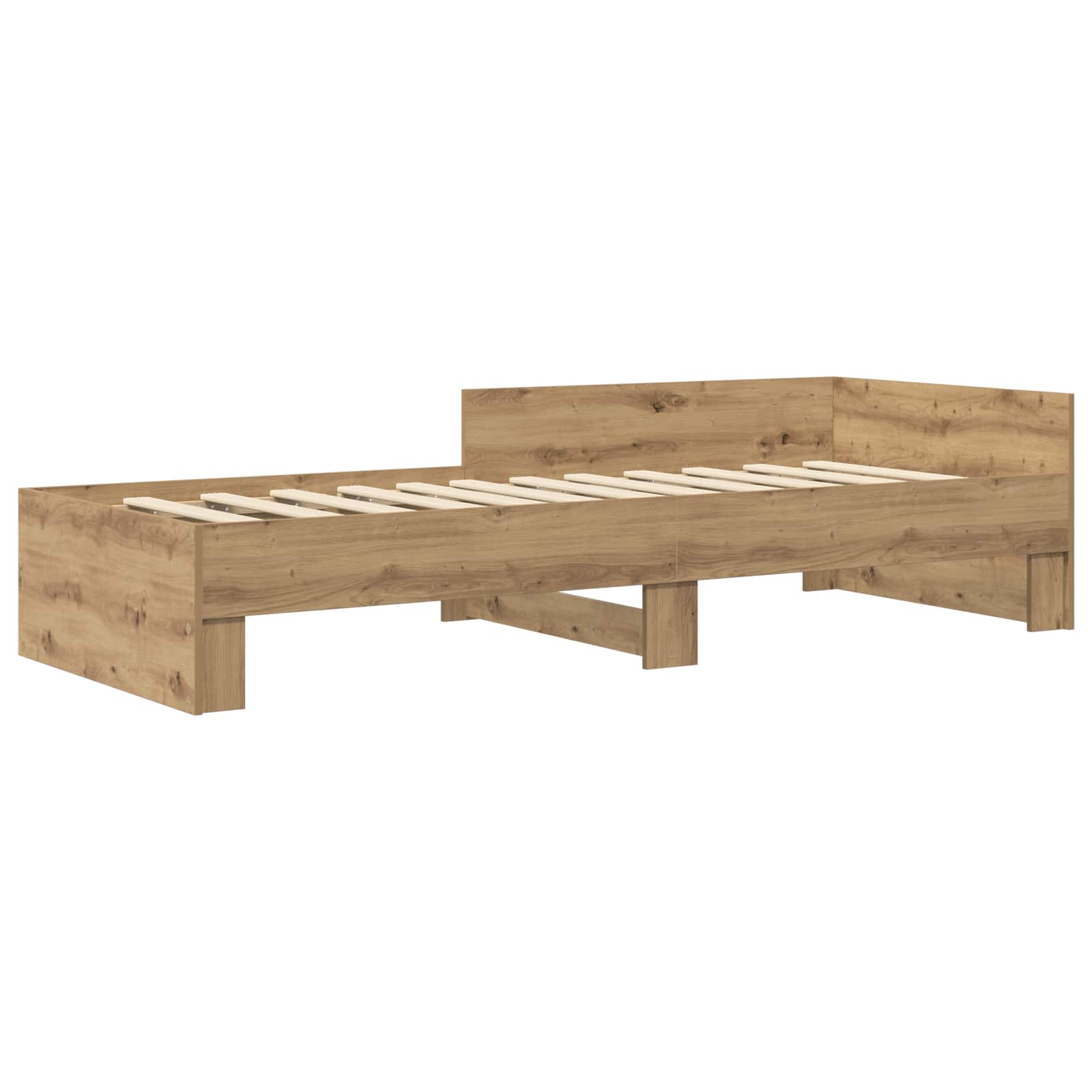 Bedframe met Hoofdeinde Artisanaal eiken 80 x 200 cm is nu te koop bij PeponiXL, paradijselijk wonen!