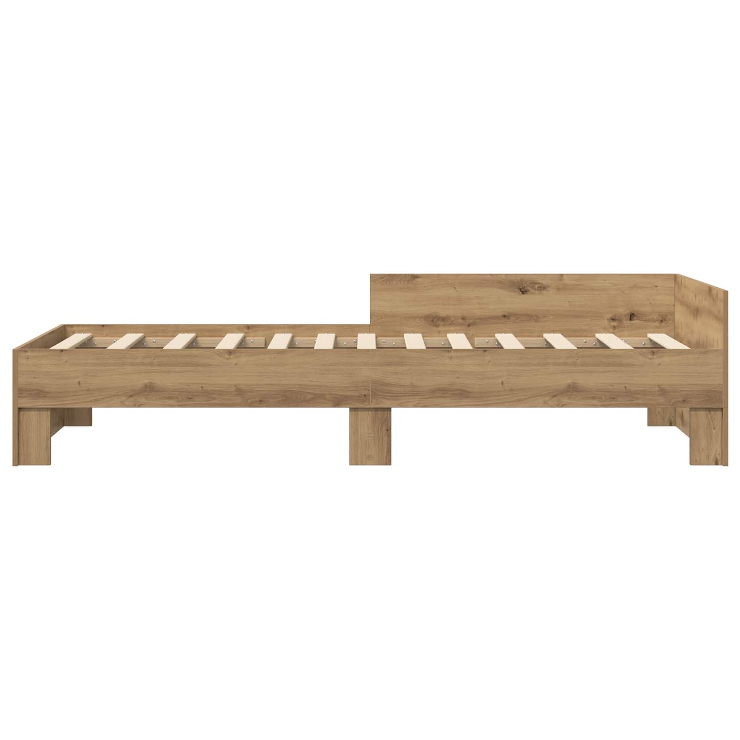 Bedframe met Hoofdeinde Artisanaal eiken 80 x 200 cm is nu te koop bij PeponiXL, paradijselijk wonen!