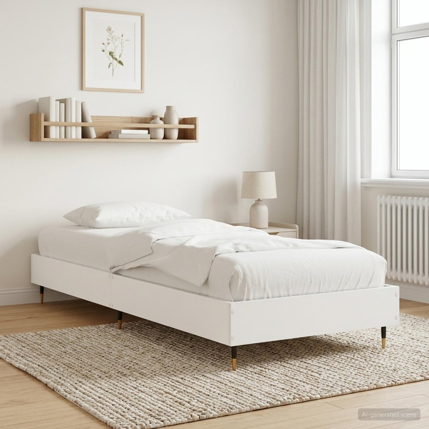 Bedframe Wit 80 x 200 cm Bewerkt hout is nu te koop bij PeponiXL, paradijselijk wonen!