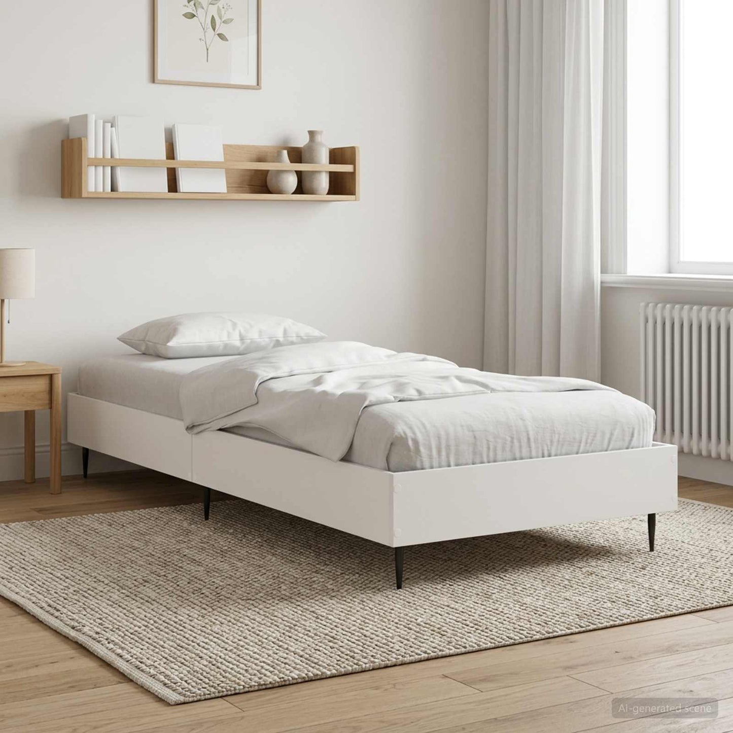 Bedframe Wit 80 x 200 cm Bewerkt hout is nu te koop bij PeponiXL, paradijselijk wonen!