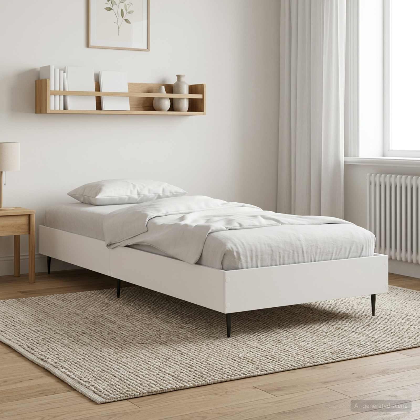 Bedframe Wit 80 x 200 cm Bewerkt hout is nu te koop bij PeponiXL, paradijselijk wonen!
