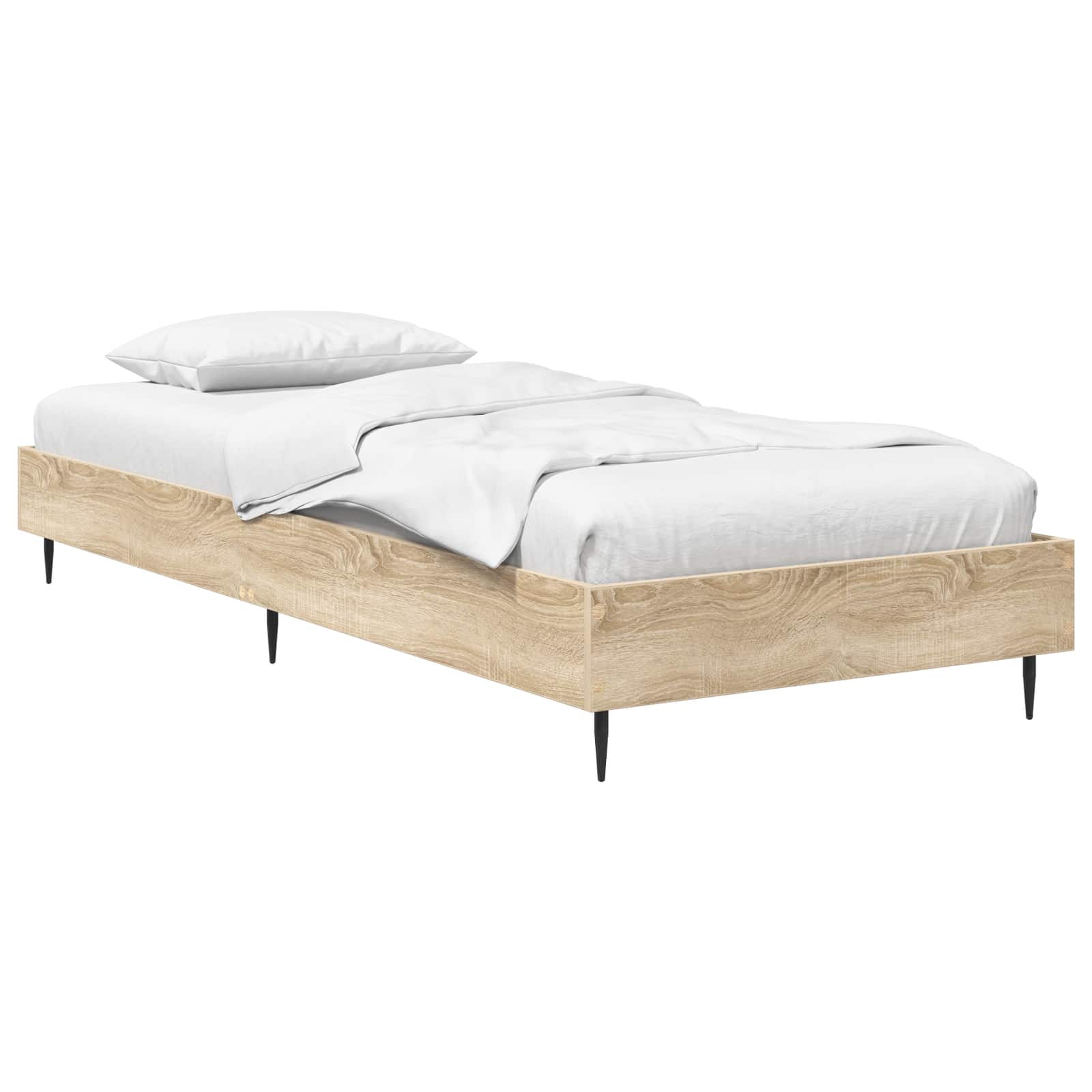 Bedframe Sonoma Eiken 80 x 200 cm Bewerkt hout is nu te koop bij PeponiXL, paradijselijk wonen!