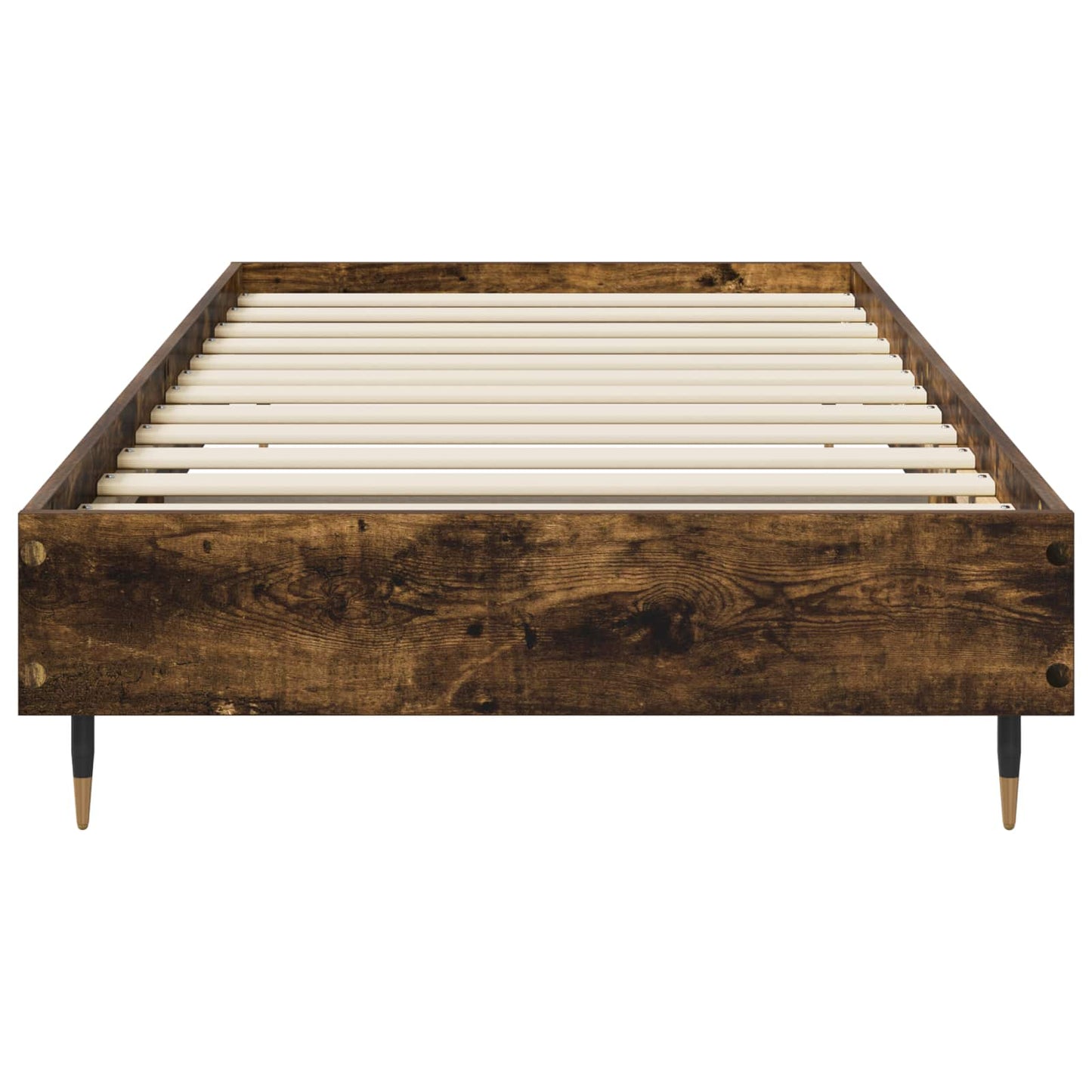 Bedframe Gerookt eiken 80 x 200 cm Bewerkt hout is nu te koop bij PeponiXL, paradijselijk wonen!