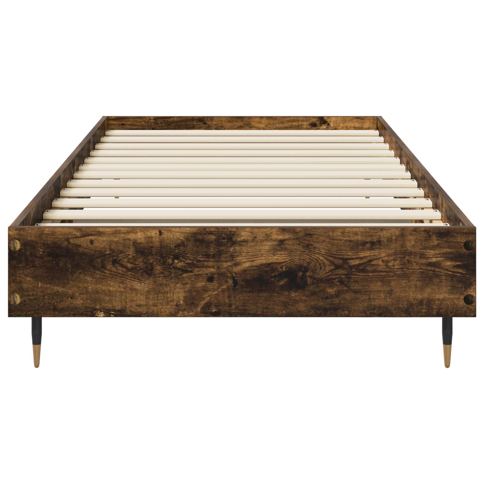 Bedframe Gerookt eiken 80 x 200 cm Bewerkt hout is nu te koop bij PeponiXL, paradijselijk wonen!