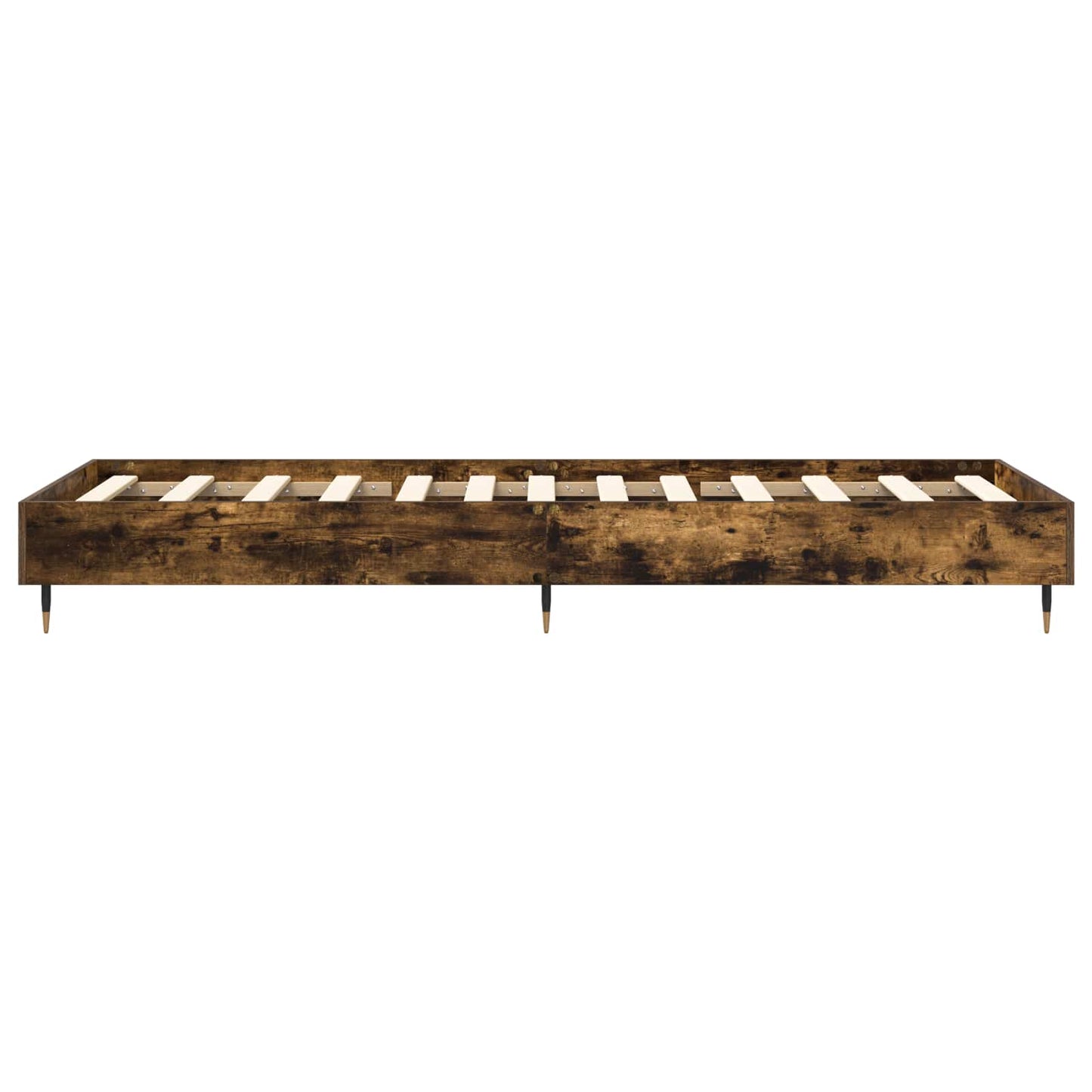 Bedframe Gerookt eiken 80 x 200 cm Bewerkt hout is nu te koop bij PeponiXL, paradijselijk wonen!
