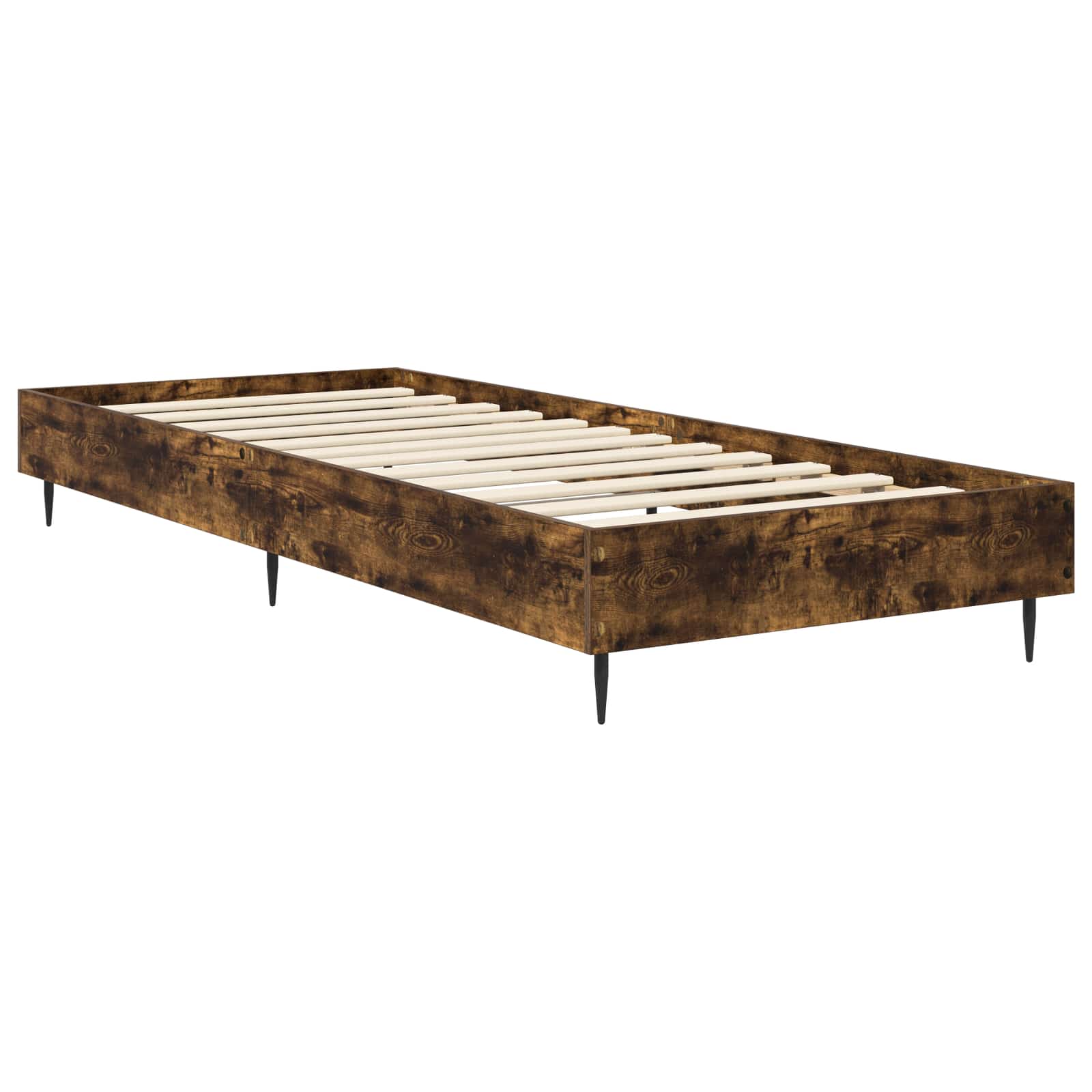 Bedframe Gerookt eiken 80 x 200 cm Bewerkt hout is nu te koop bij PeponiXL, paradijselijk wonen!