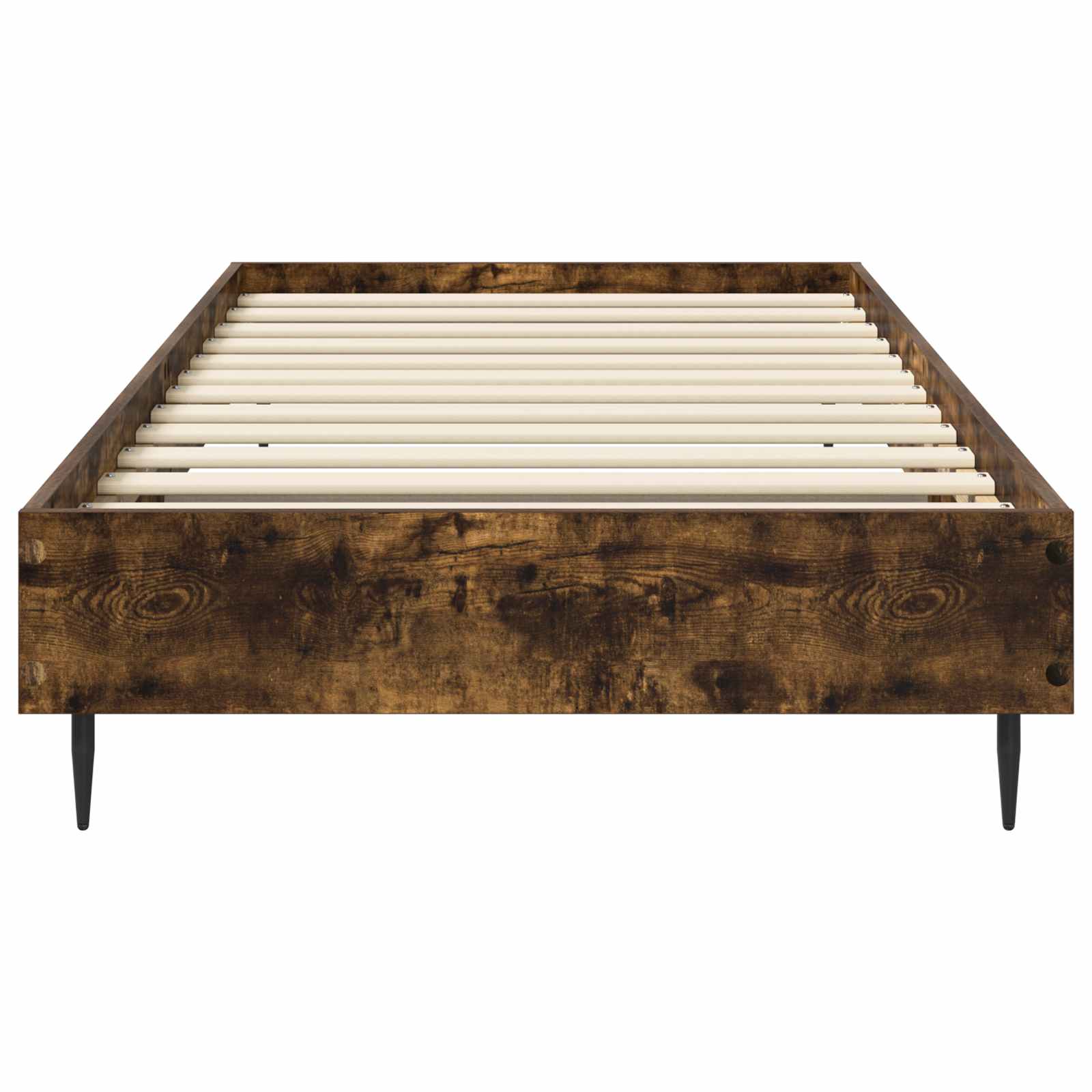 Bedframe Gerookt eiken 80 x 200 cm Bewerkt hout is nu te koop bij PeponiXL, paradijselijk wonen!