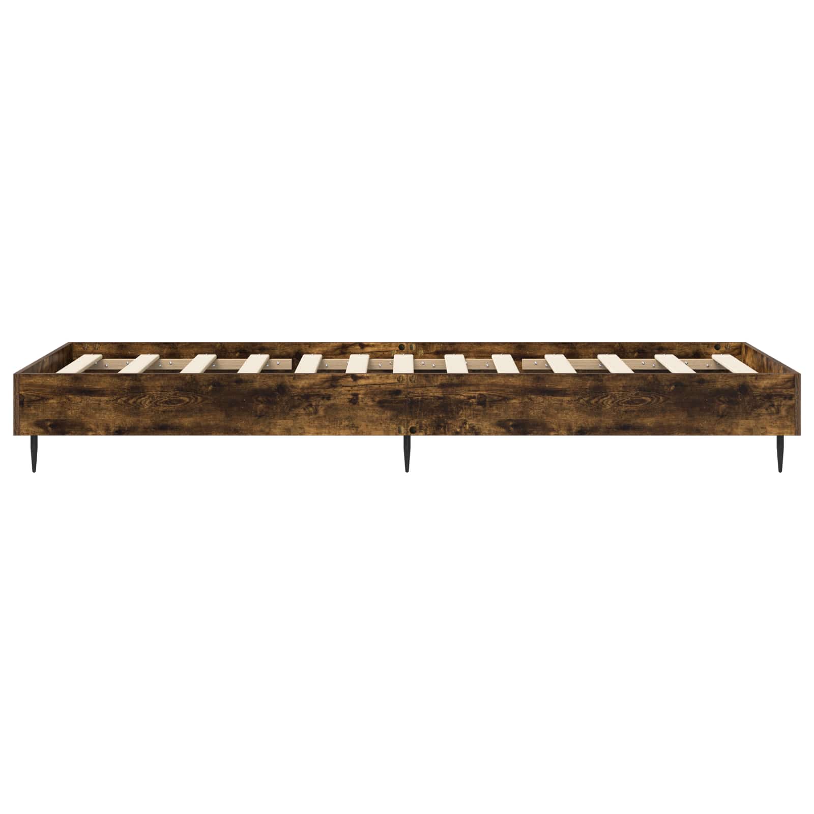 Bedframe Gerookt eiken 80 x 200 cm Bewerkt hout is nu te koop bij PeponiXL, paradijselijk wonen!