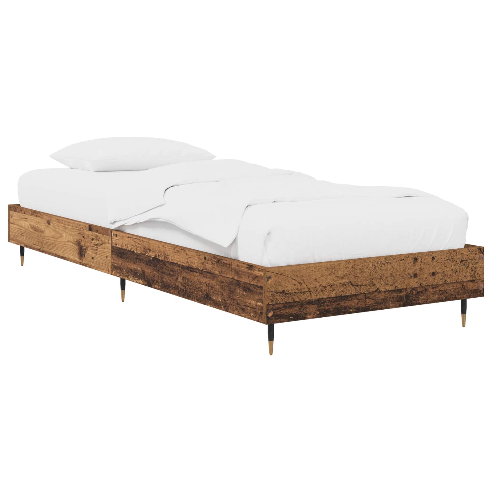 Bedframe Oud hout 80 x 200 cm Bewerkt hout is nu te koop bij PeponiXL, paradijselijk wonen!