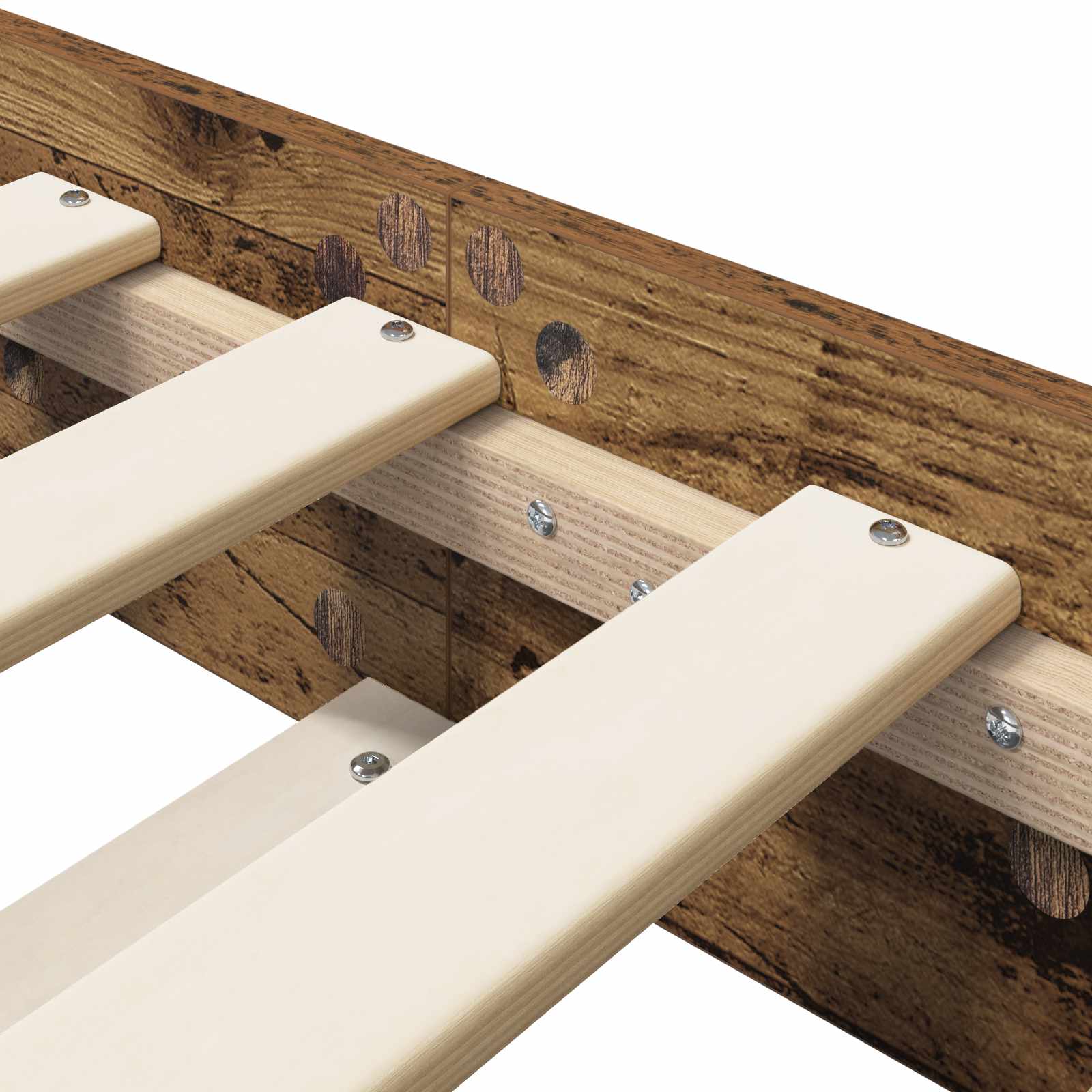 Bedframe Oud hout 80 x 200 cm Bewerkt hout is nu te koop bij PeponiXL, paradijselijk wonen!