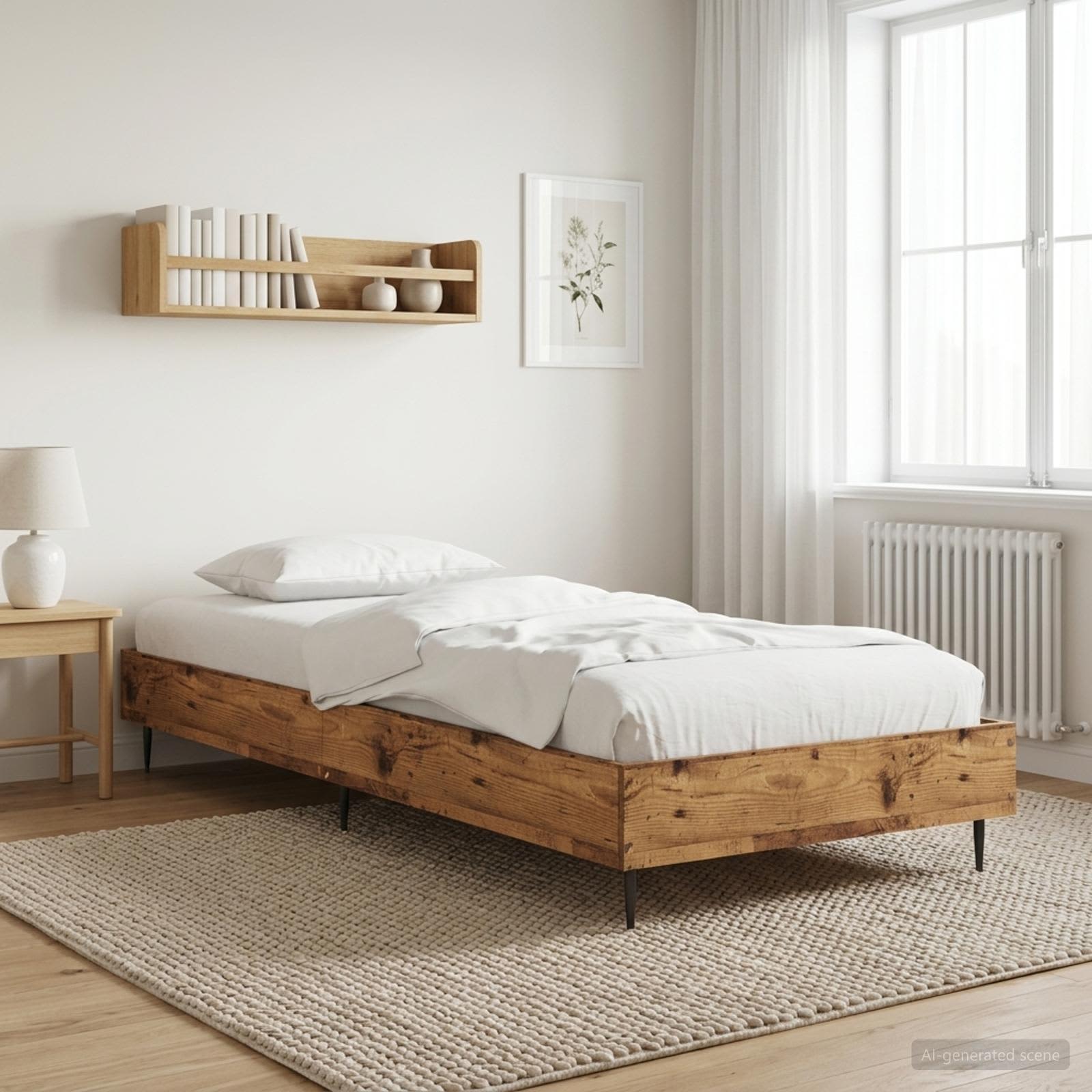 Bedframe Oud hout 80 x 200 cm Bewerkt hout is nu te koop bij PeponiXL, paradijselijk wonen!