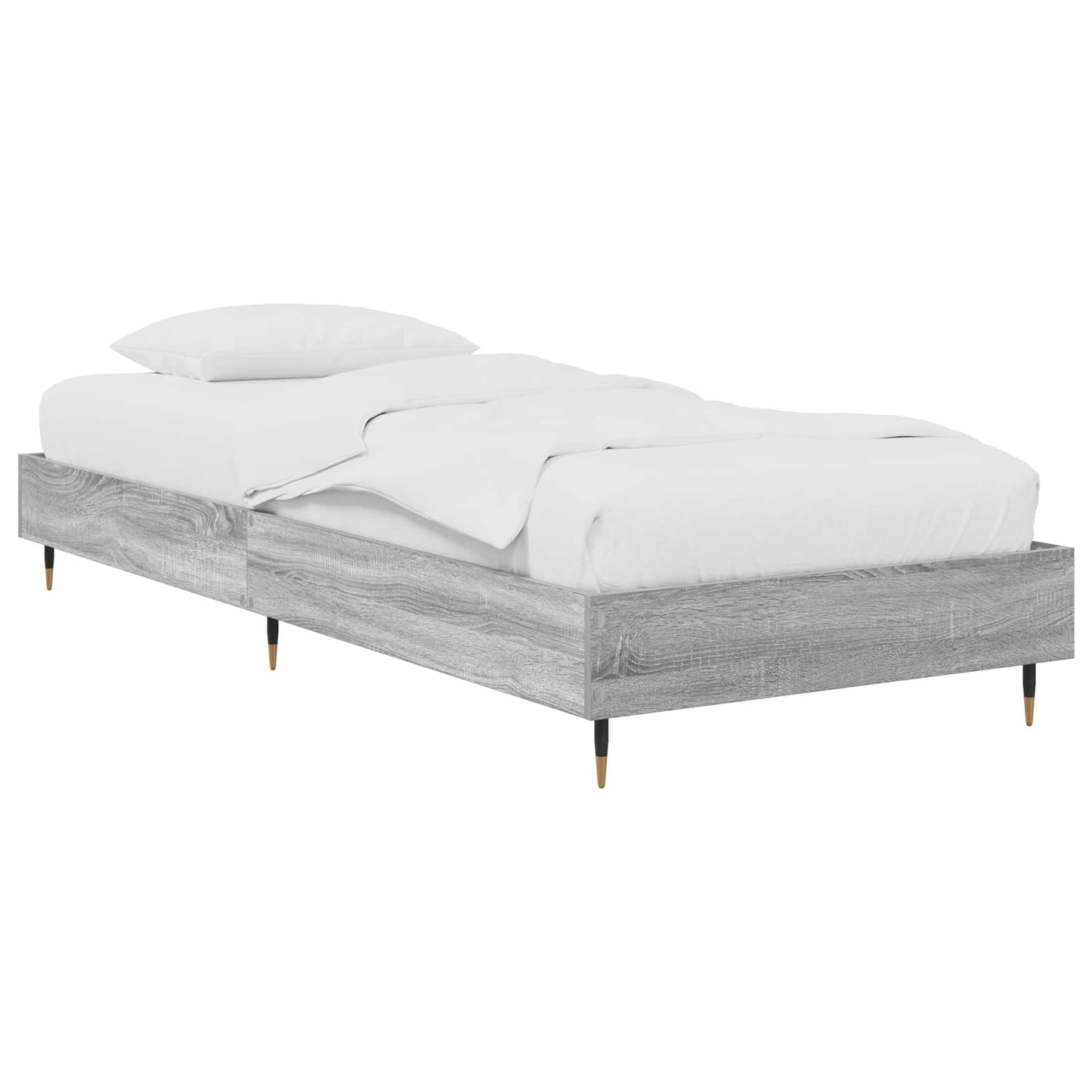Bedframe Grijs Sonoma 80 x 200 cm Bewerkt hout is nu te koop bij PeponiXL, paradijselijk wonen!