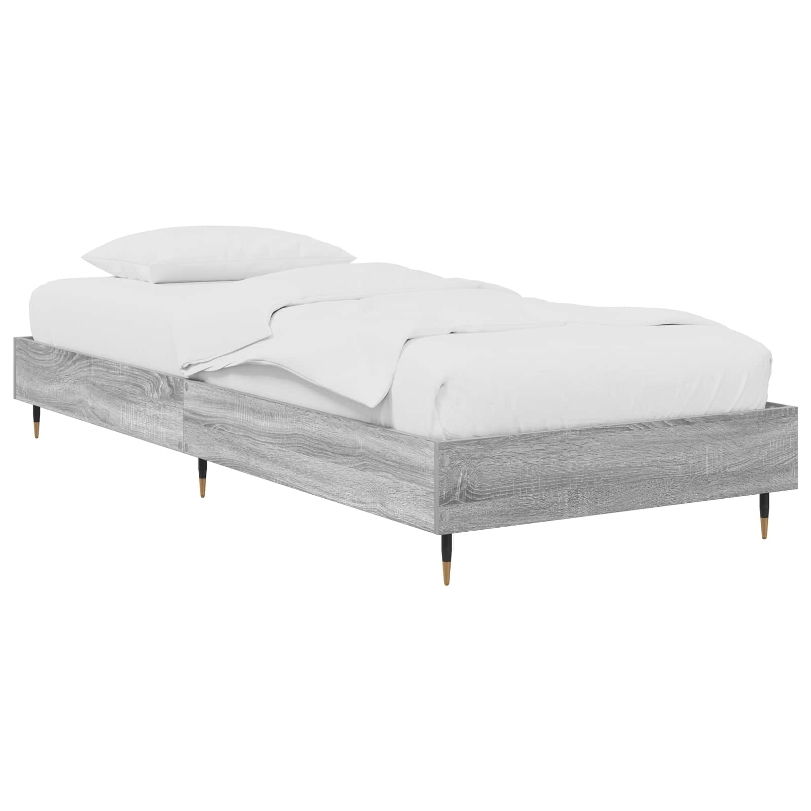 Bedframe Grijs Sonoma 80 x 200 cm Bewerkt hout is nu te koop bij PeponiXL, paradijselijk wonen!