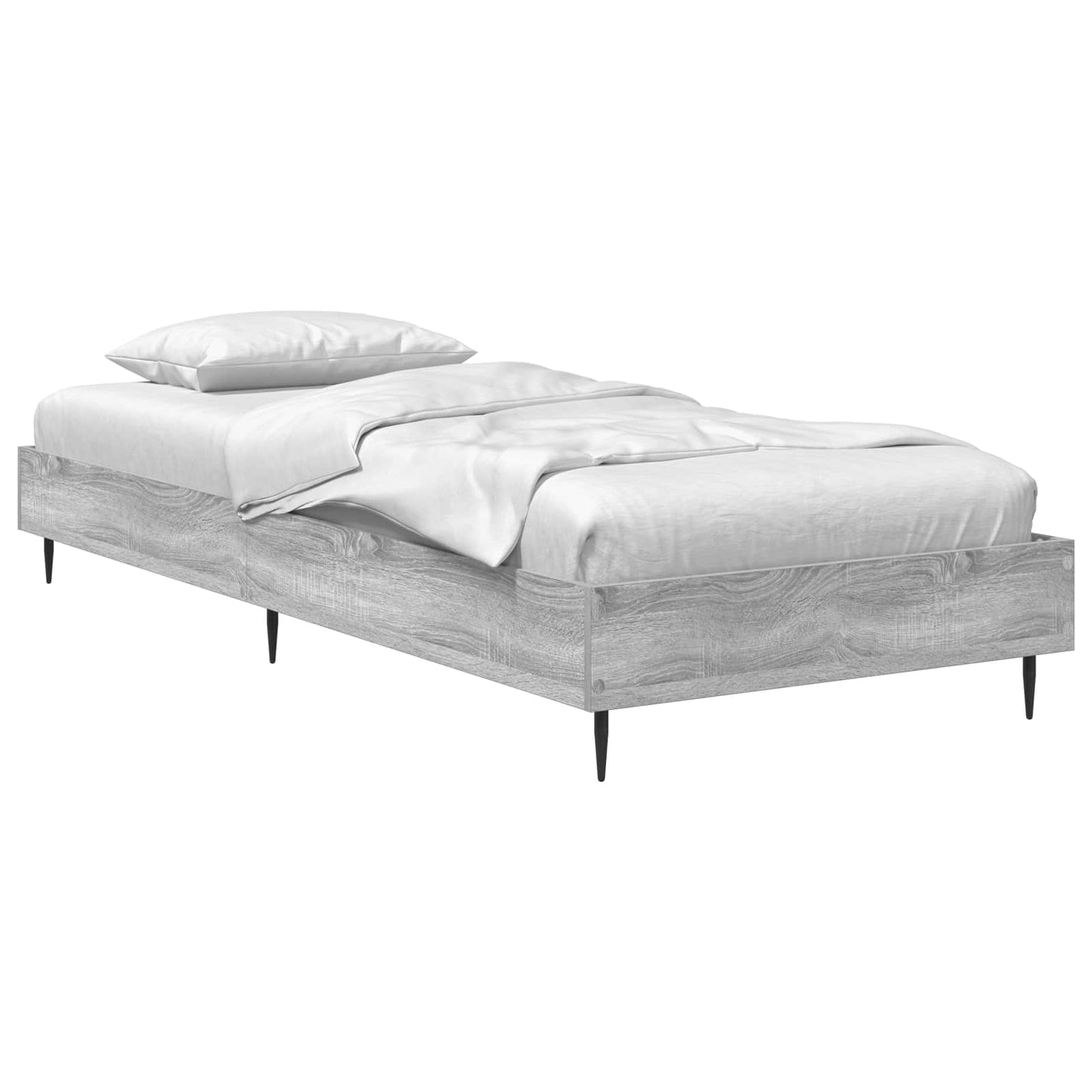 Bedframe Grijs Sonoma 80 x 200 cm Bewerkt hout is nu te koop bij PeponiXL, paradijselijk wonen!