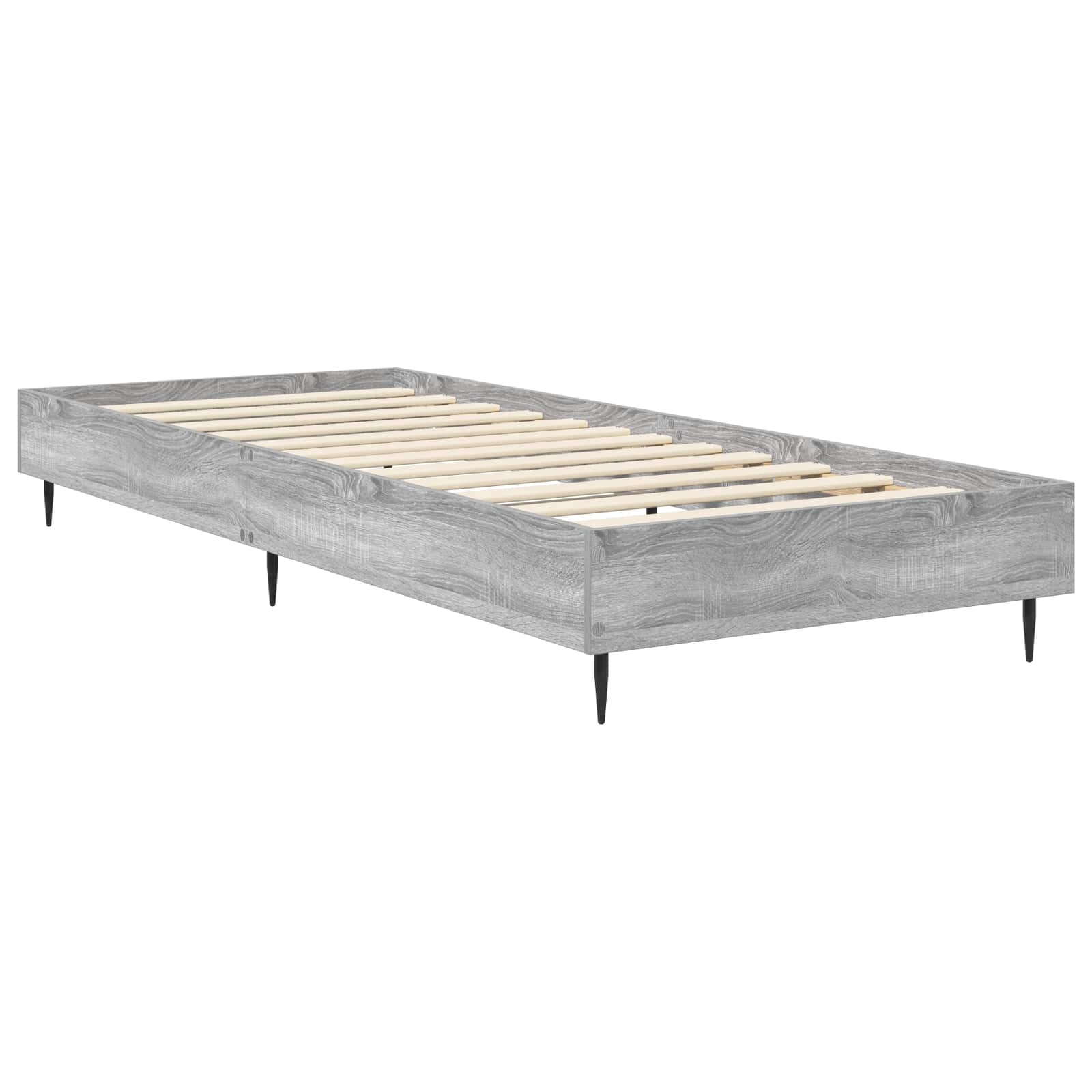 Bedframe Grijs Sonoma 80 x 200 cm Bewerkt hout is nu te koop bij PeponiXL, paradijselijk wonen!